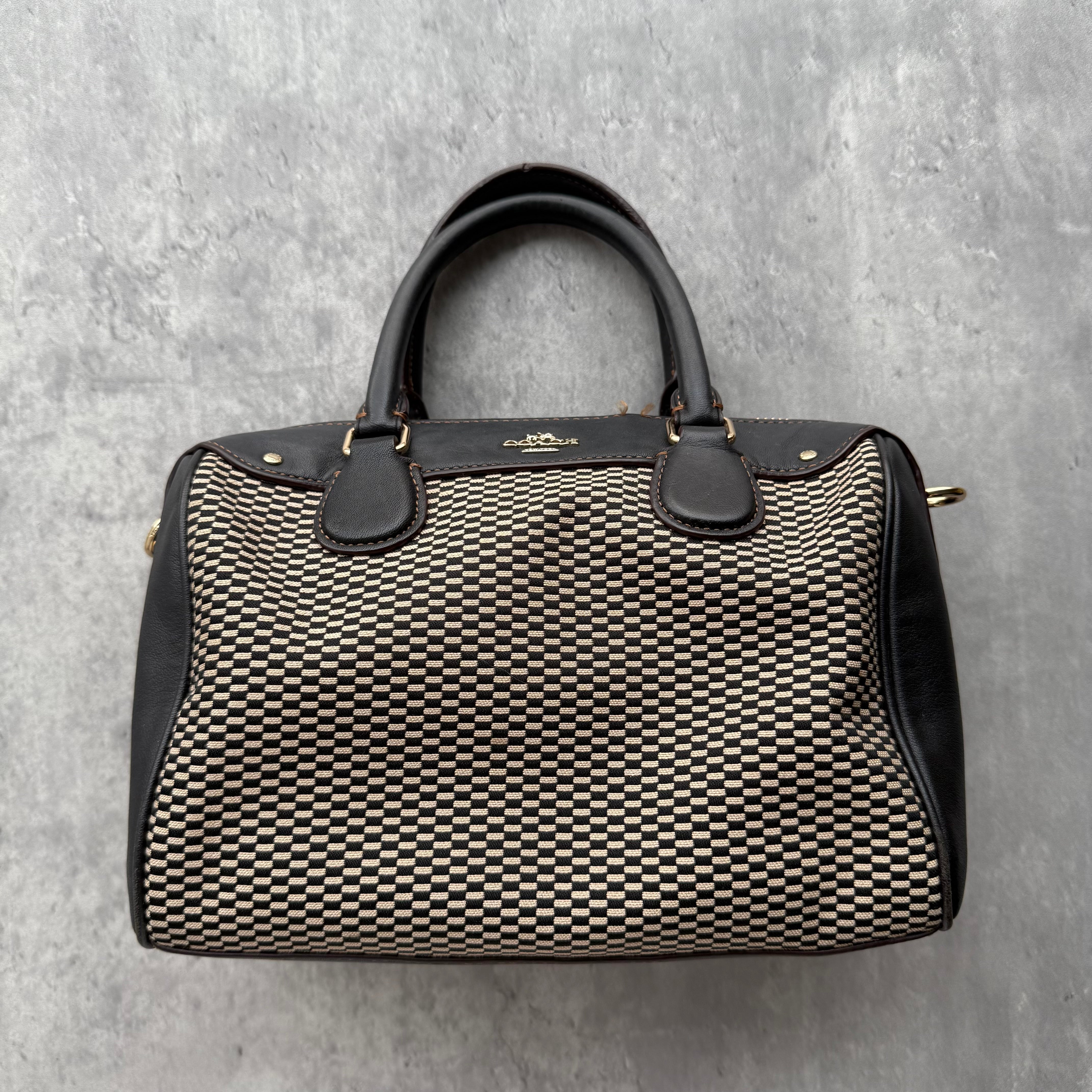 Coach Mini Bennett Satchel Handbag Black/White