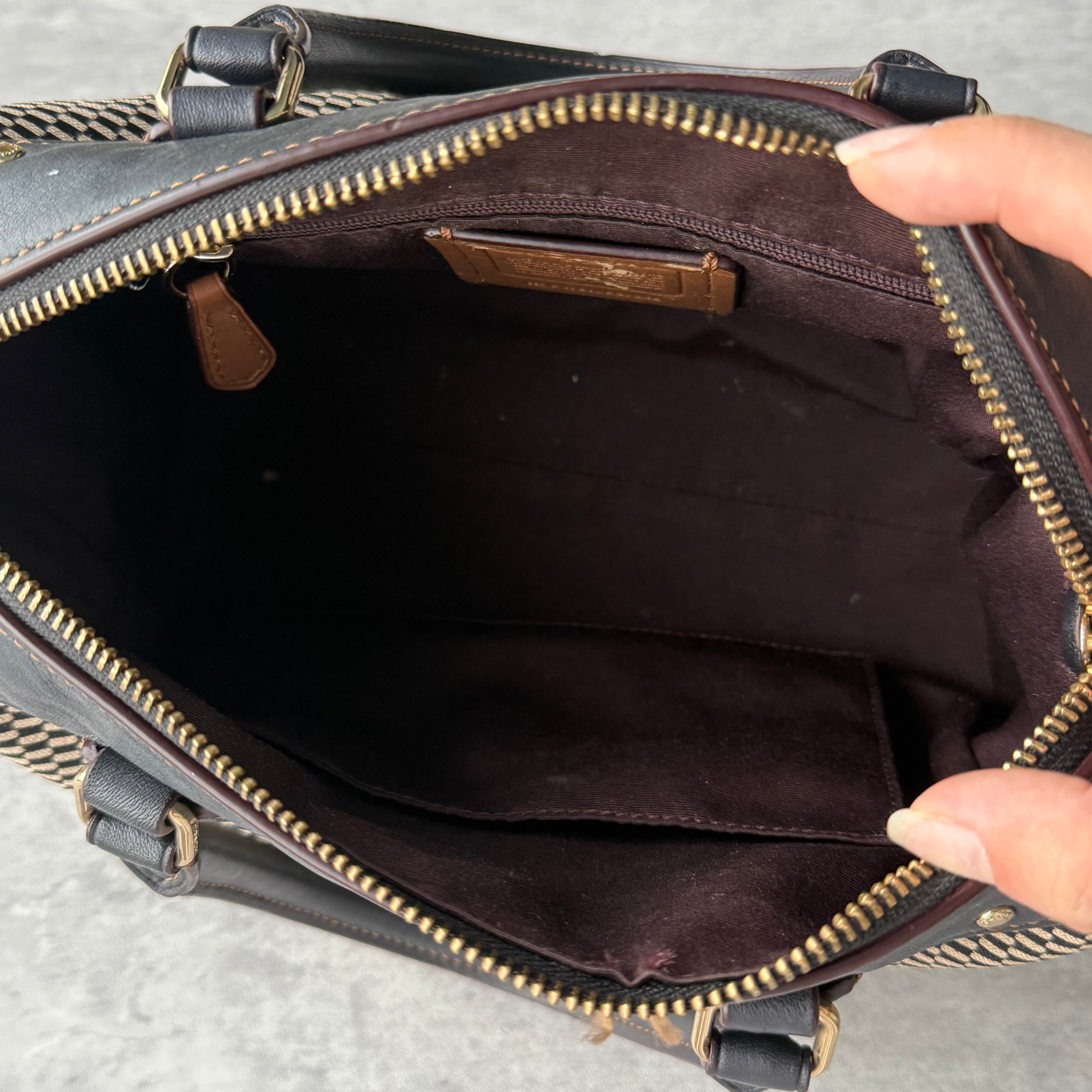 Coach Mini Bennett Satchel Handbag Black/White