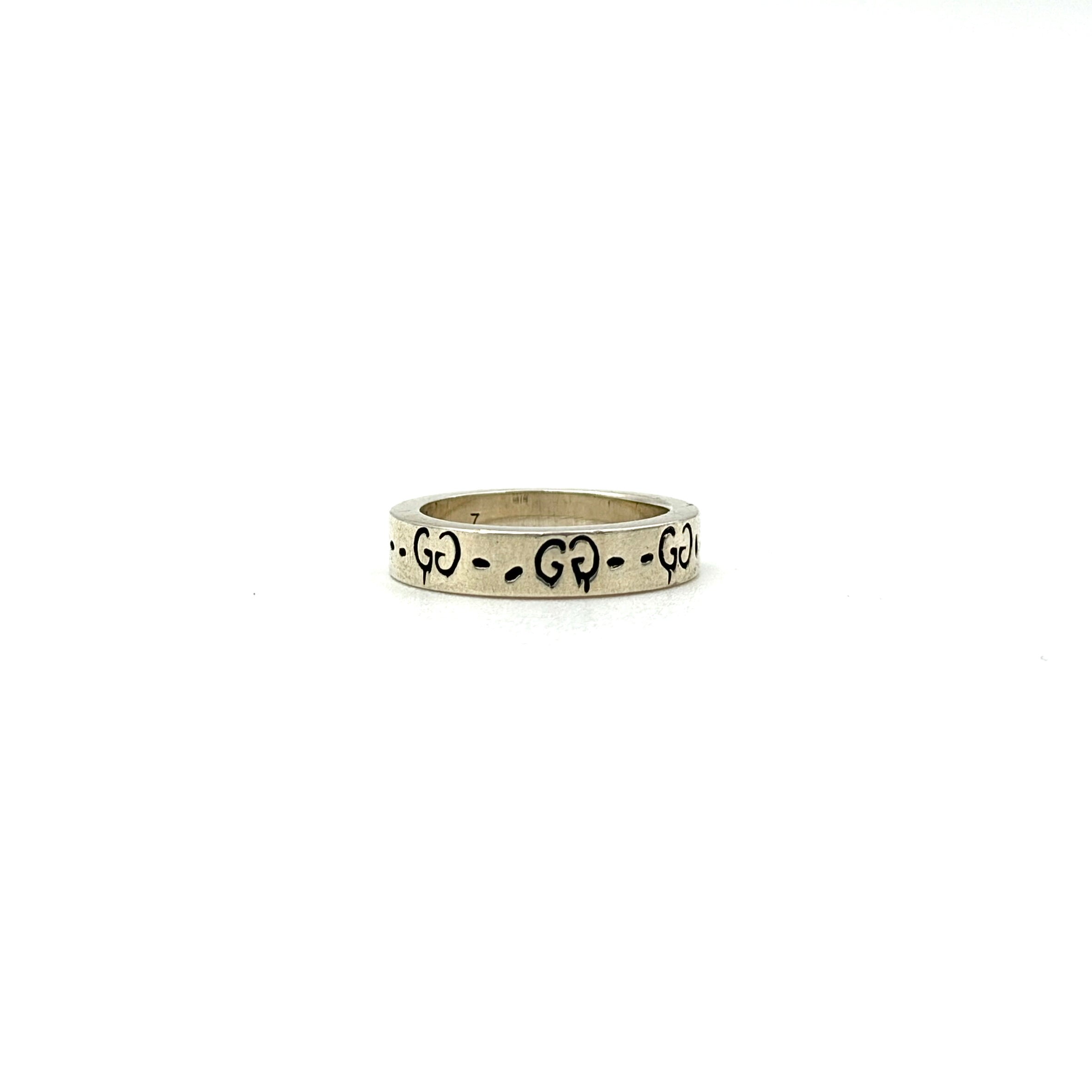 Gucci GG Monogram Ghost Ring Silver