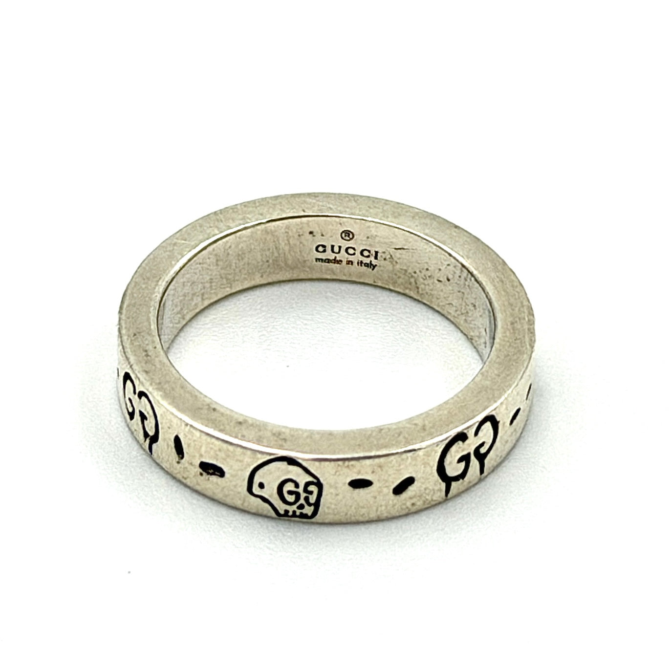 Gucci GG Monogram Ghost Ring Silver