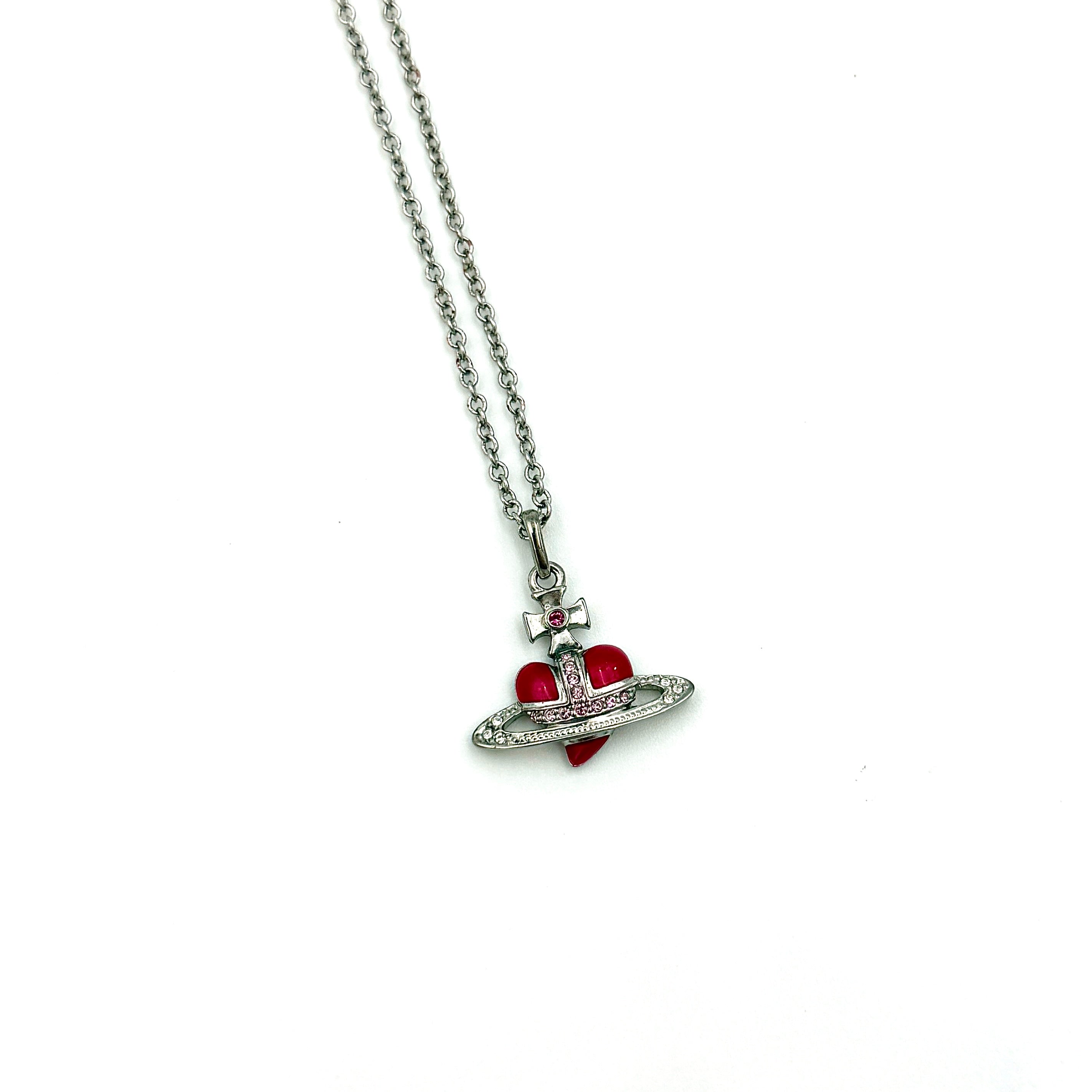 Vivienne Westwood Heart Orb Necklace Silver