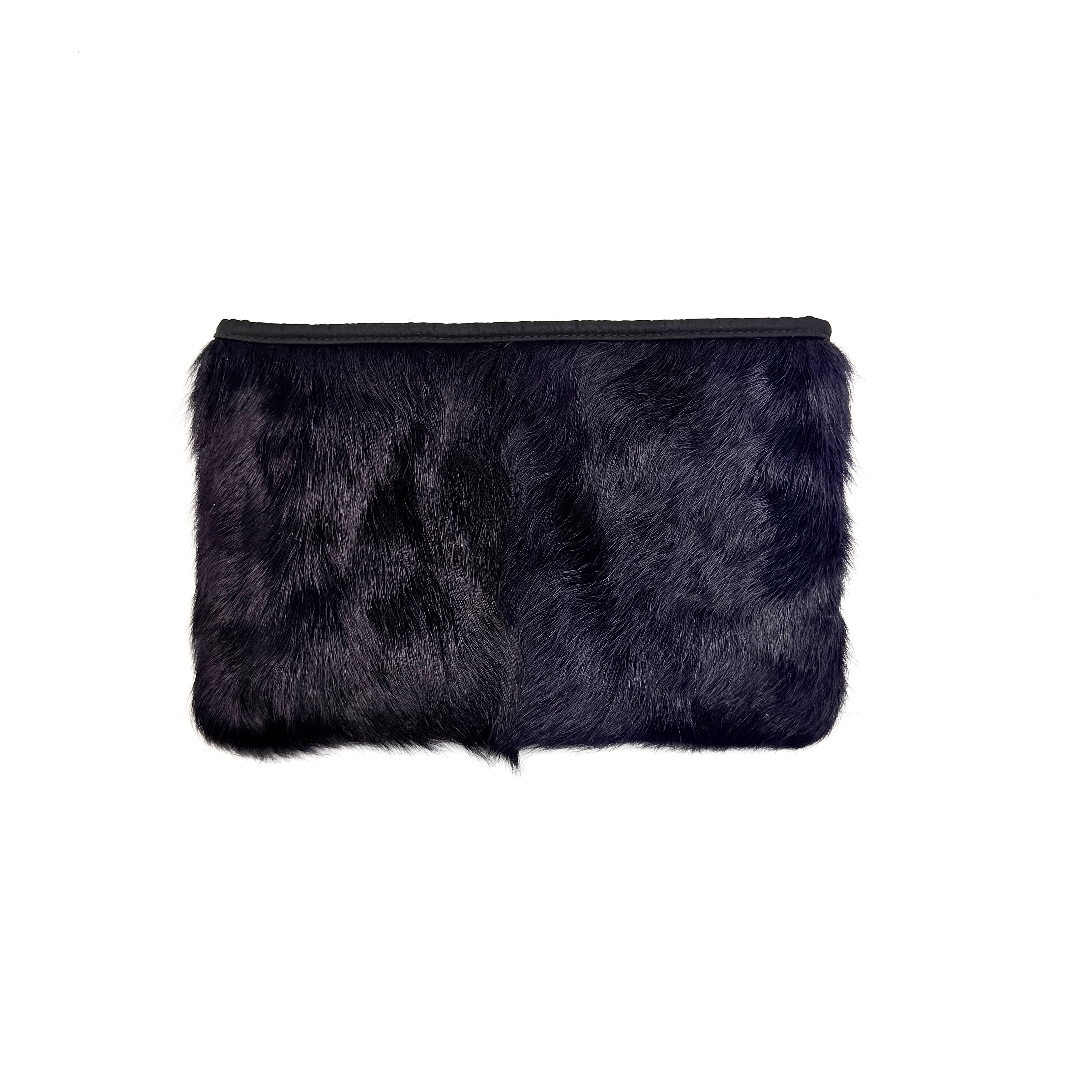 Prada Sport Mink Fur Nylon Pouch Dark Purple
