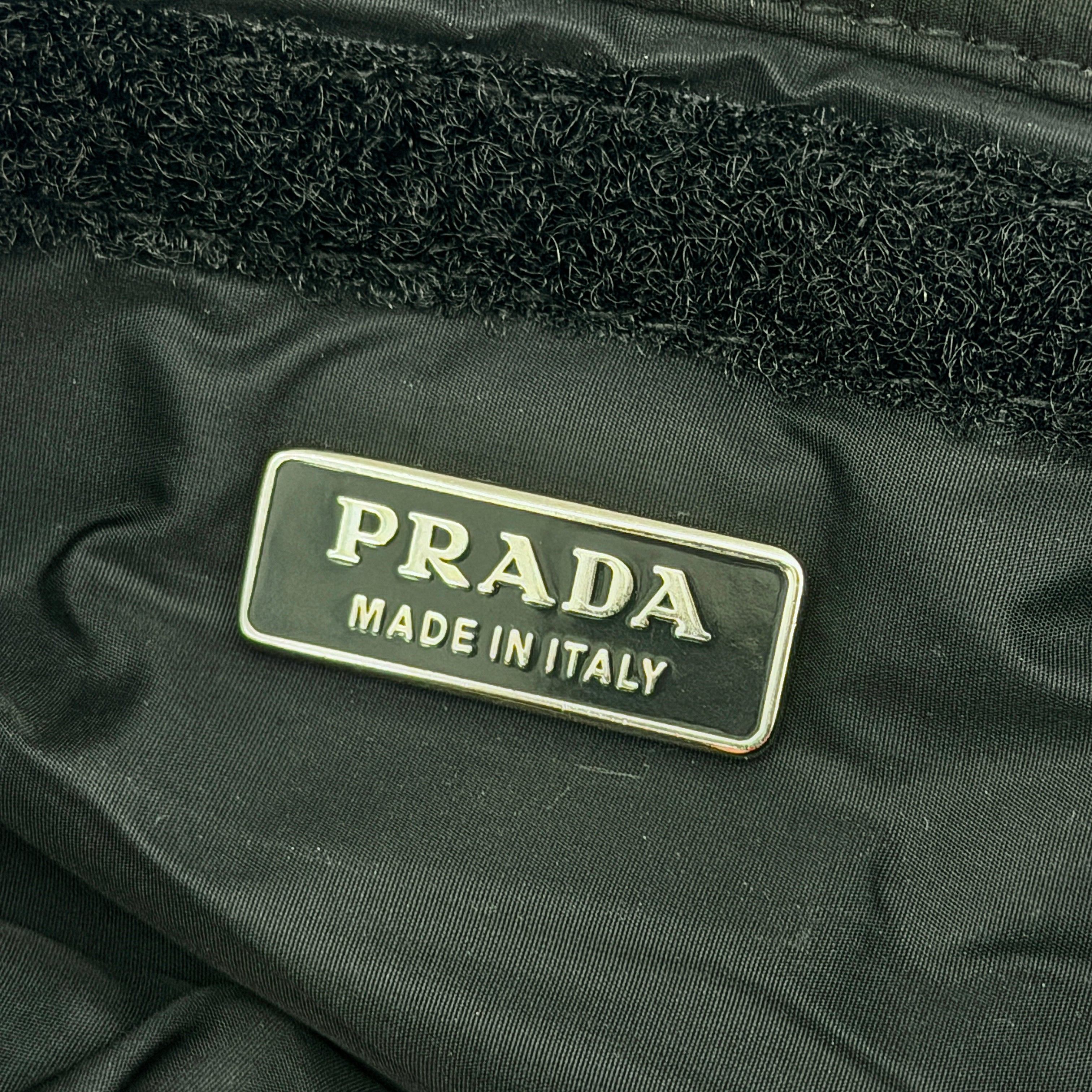 Prada Sport Mink Fur Nylon Pouch Dark Purple