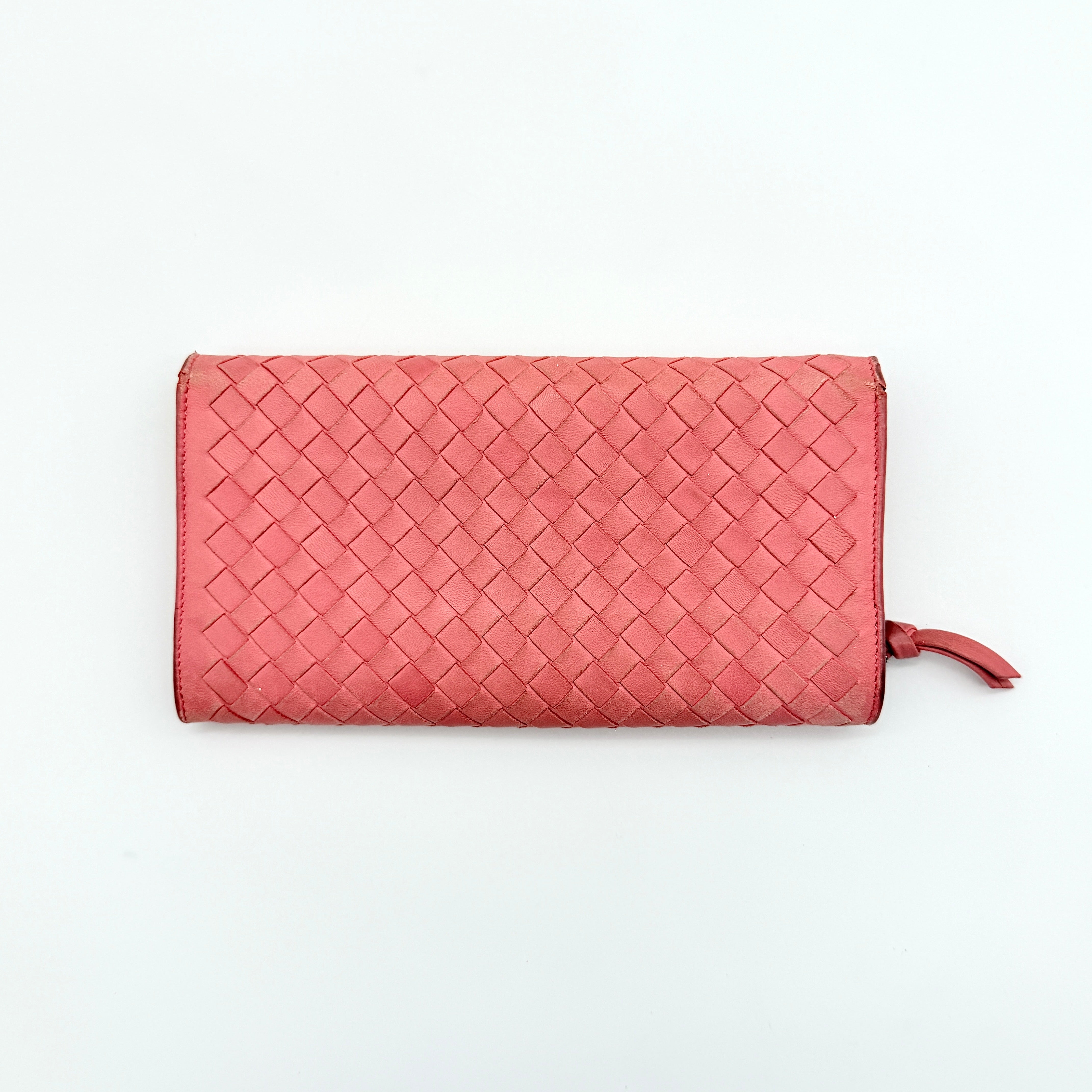 Bottega Veneta Intrecciato Long Wallet Pink