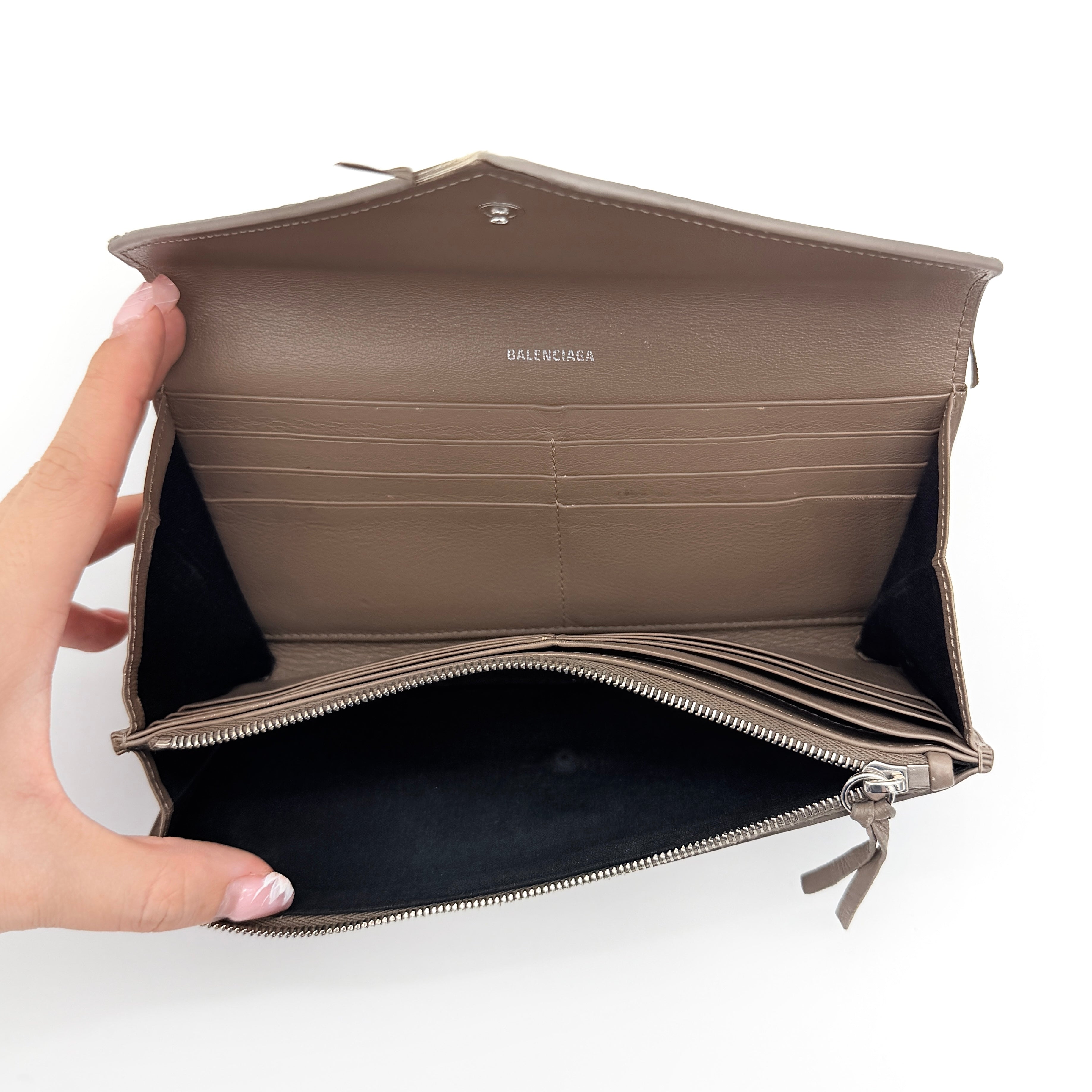 Balenciaga Papier Long Wallet Brown