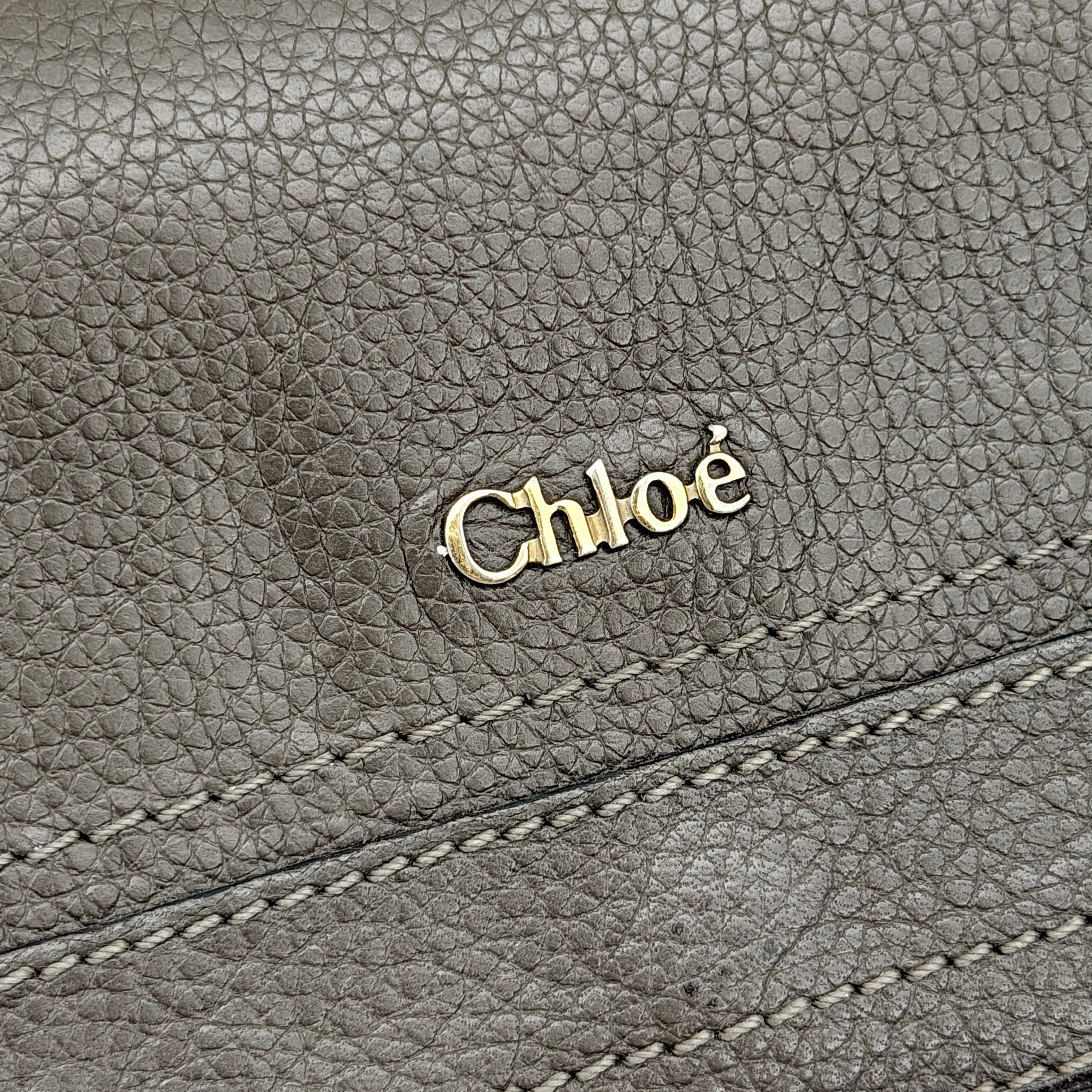 Chloe Paraty Leather Long Wallet Grey