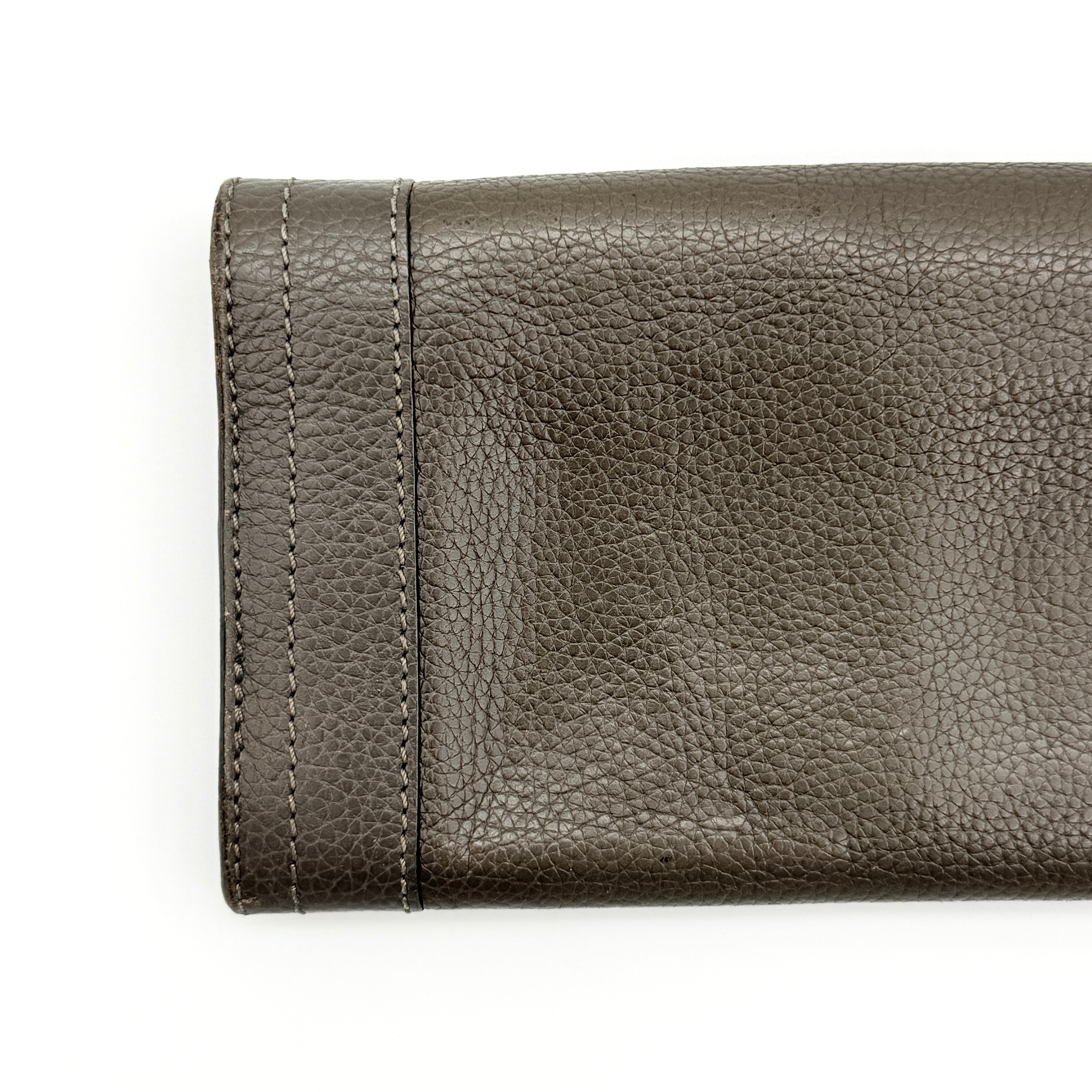 Chloe Paraty Leather Long Wallet Grey