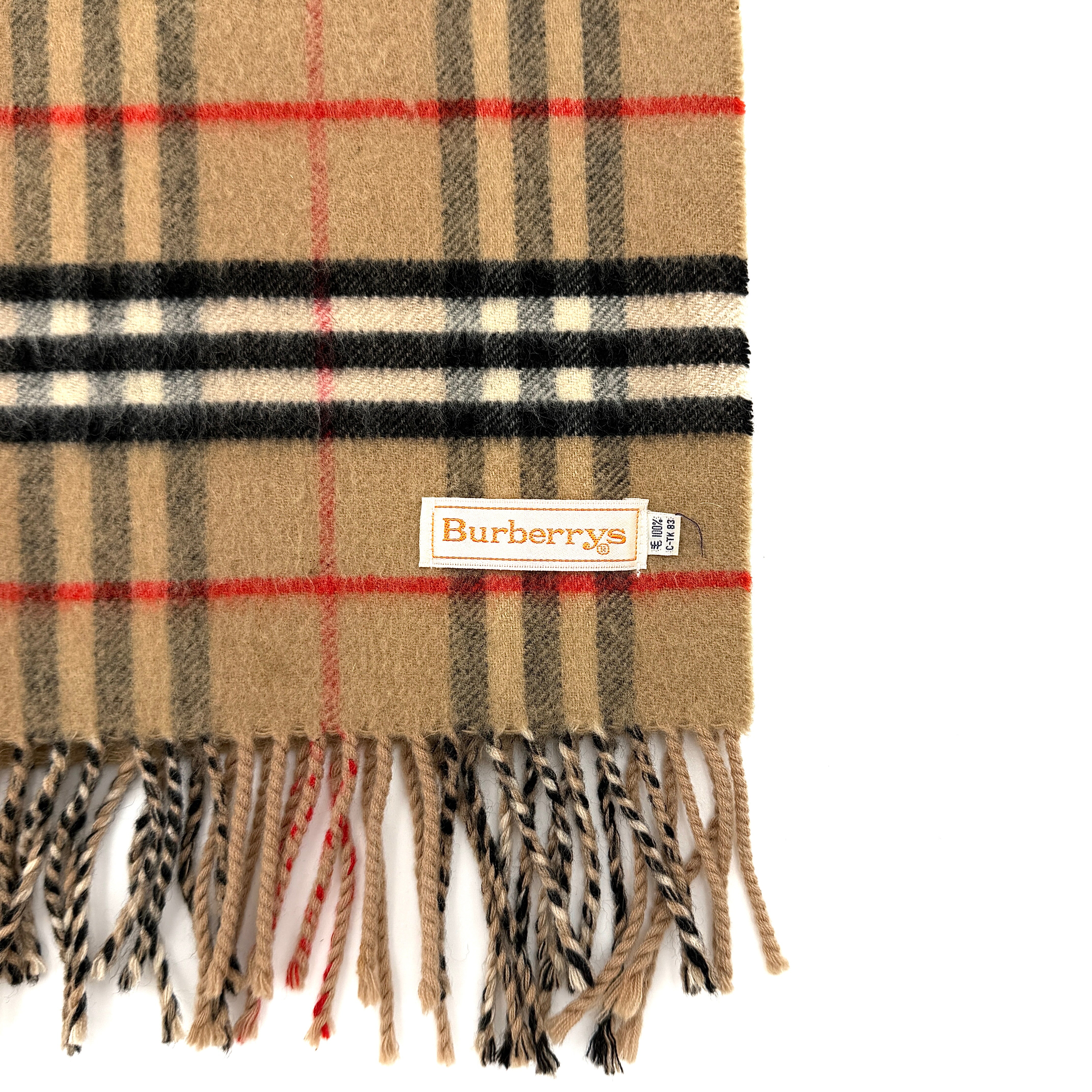 Burberry Checkered Wool Scarf Brown