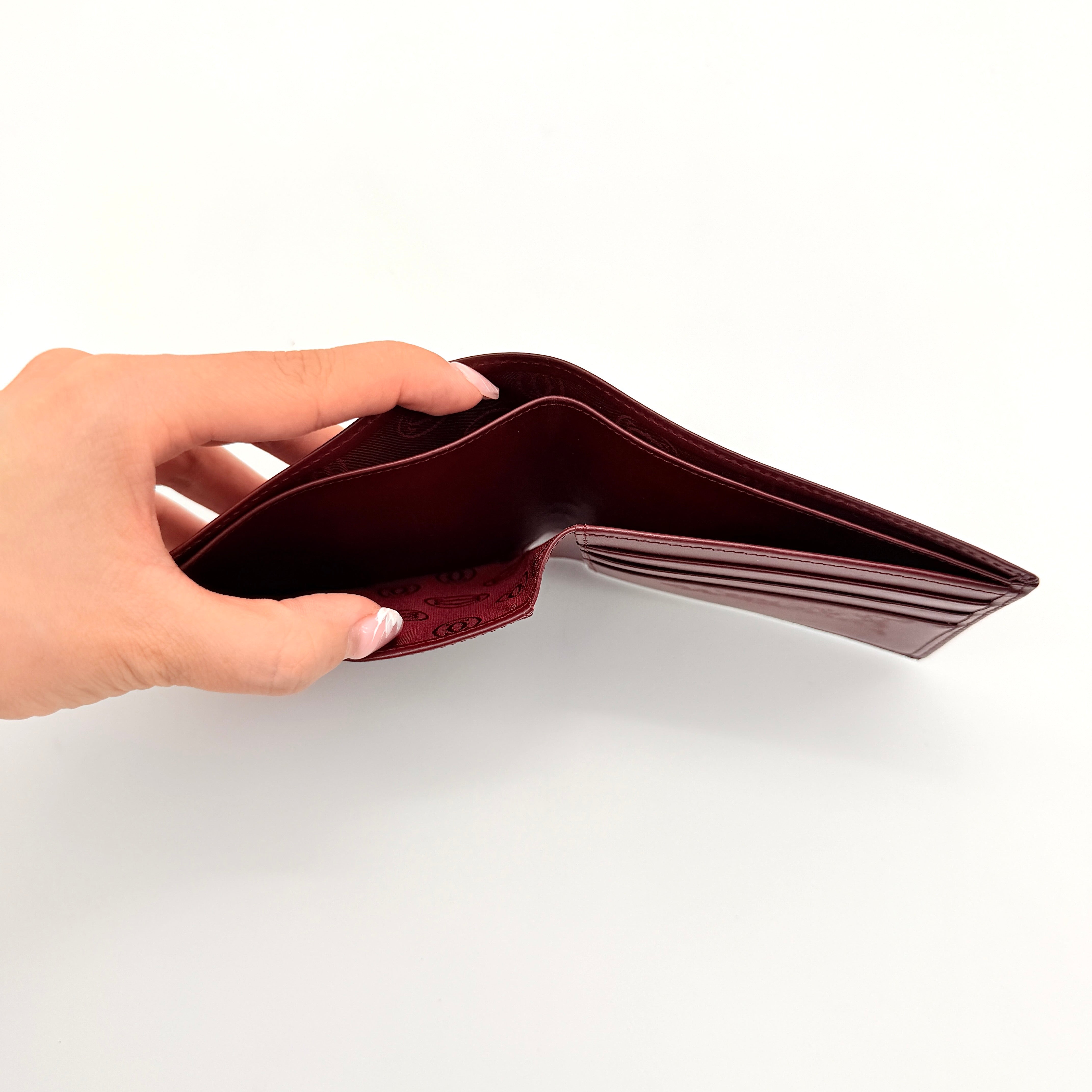 Cartier Must de Cartier Leather Bifold Wallet Burgundy