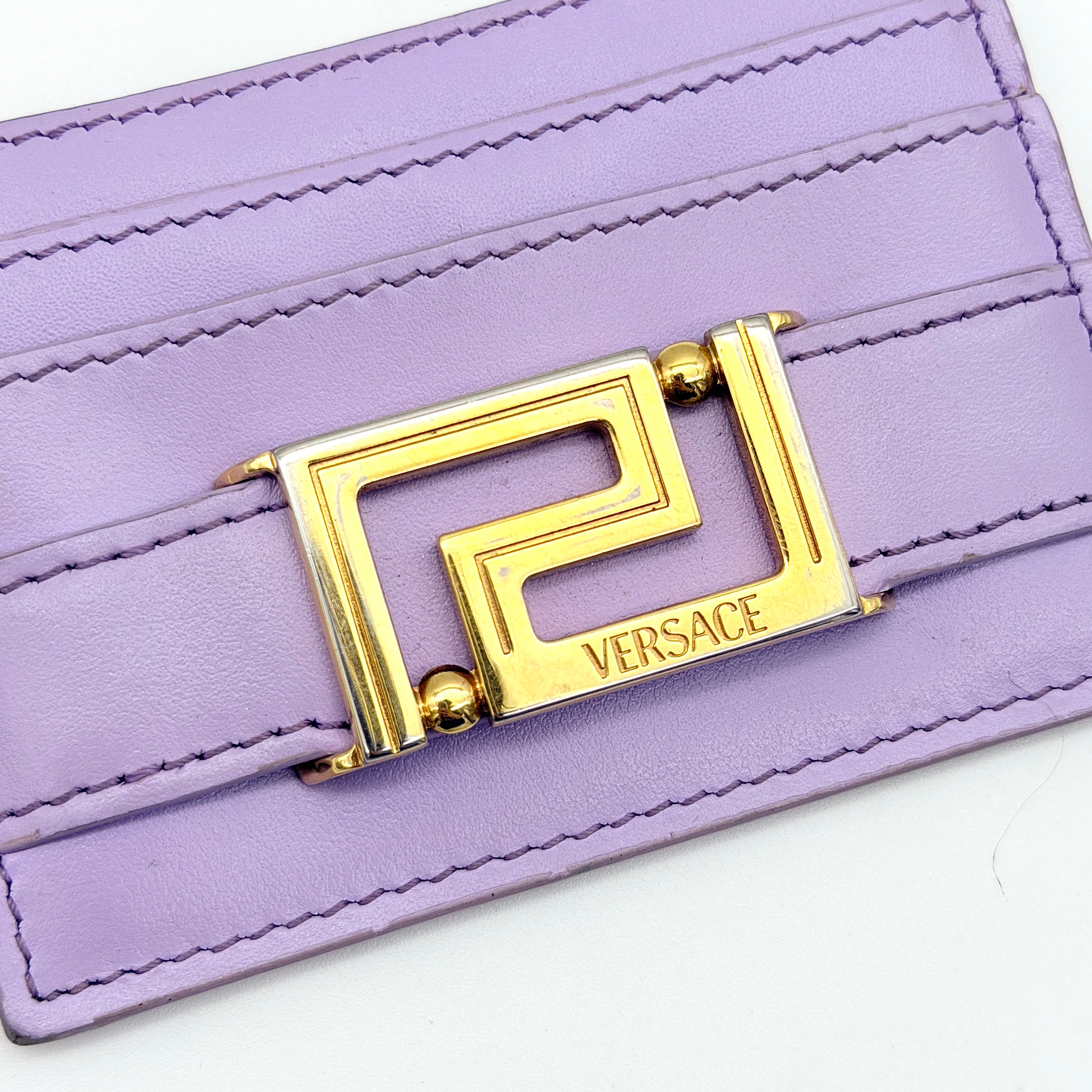 Versace Greca Goddess Cardholder Light Purple/Gold