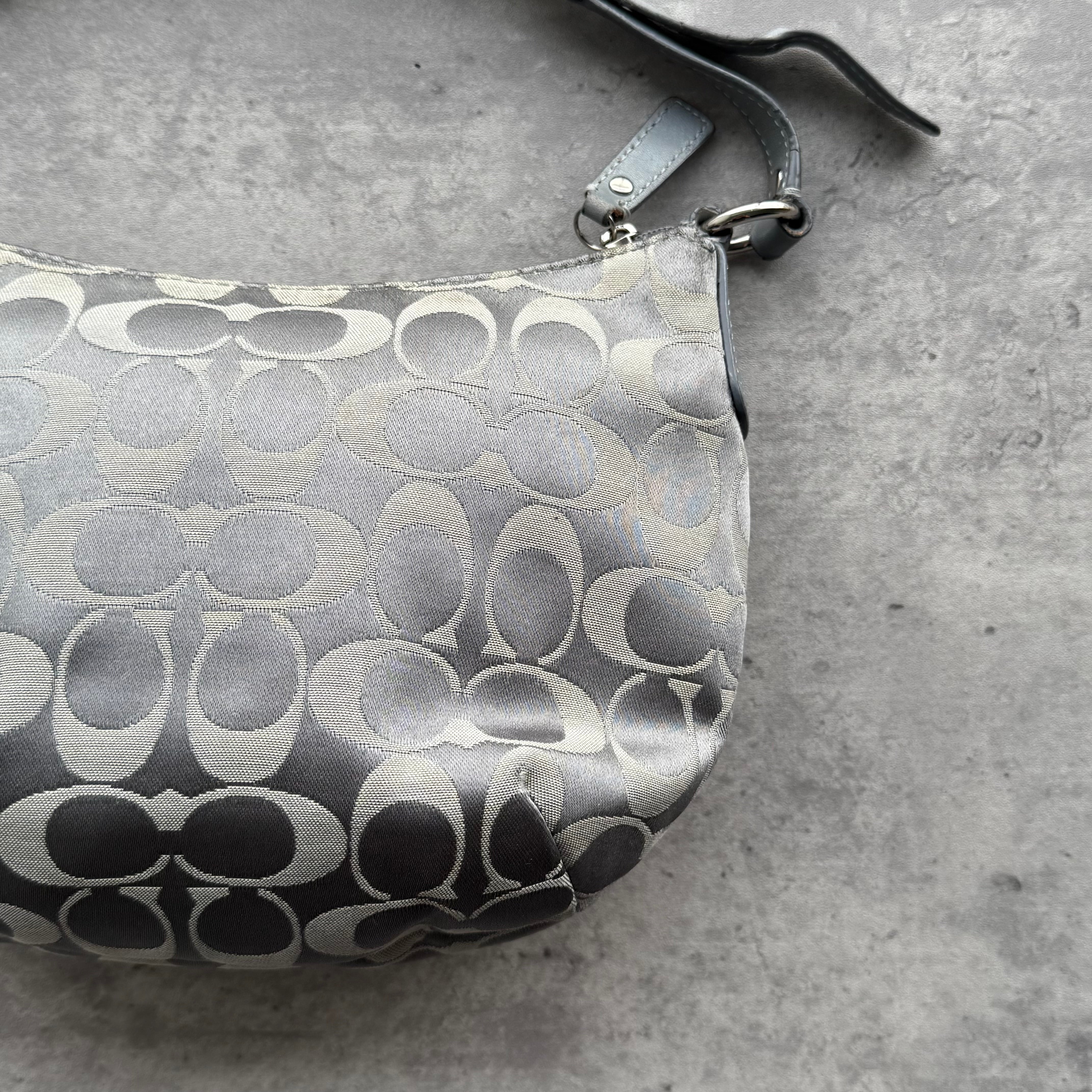 Coach Signature Kristin Hobo ShoulderBag Silver