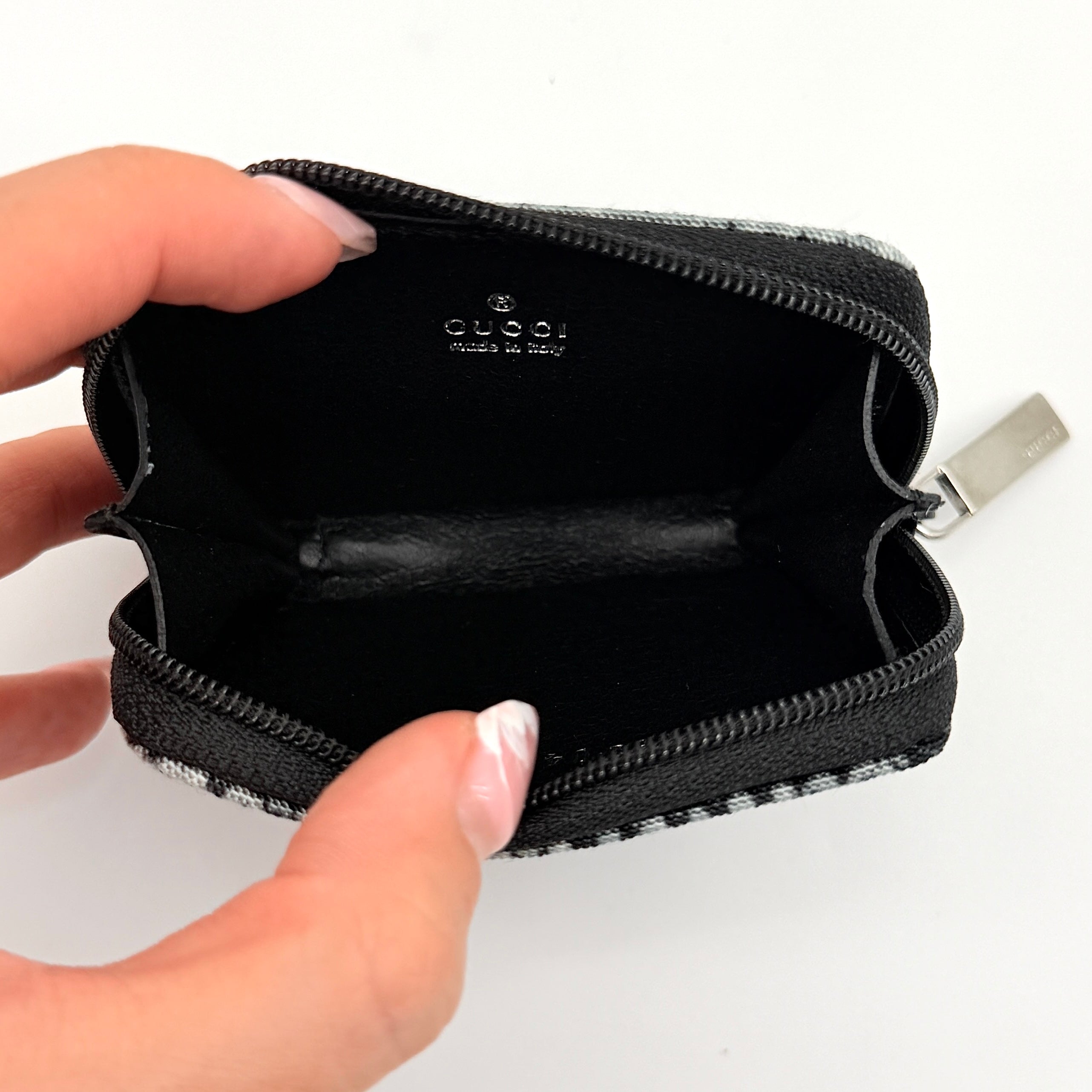 Gucci Snakeskin Zip Around Coin Purse Blue