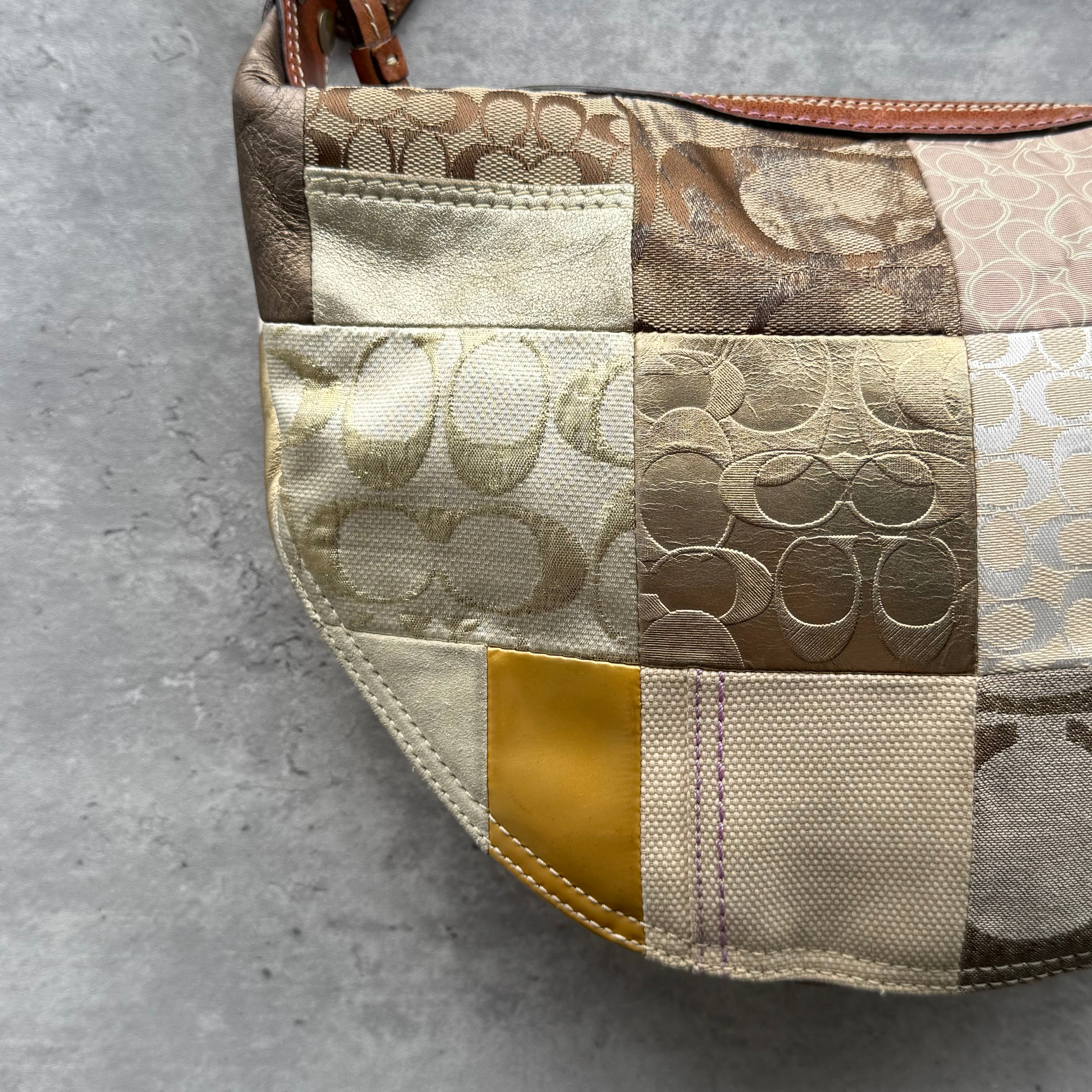 Coach Y2K Patchwork Hobo Boho ShoulderBag Multicolor