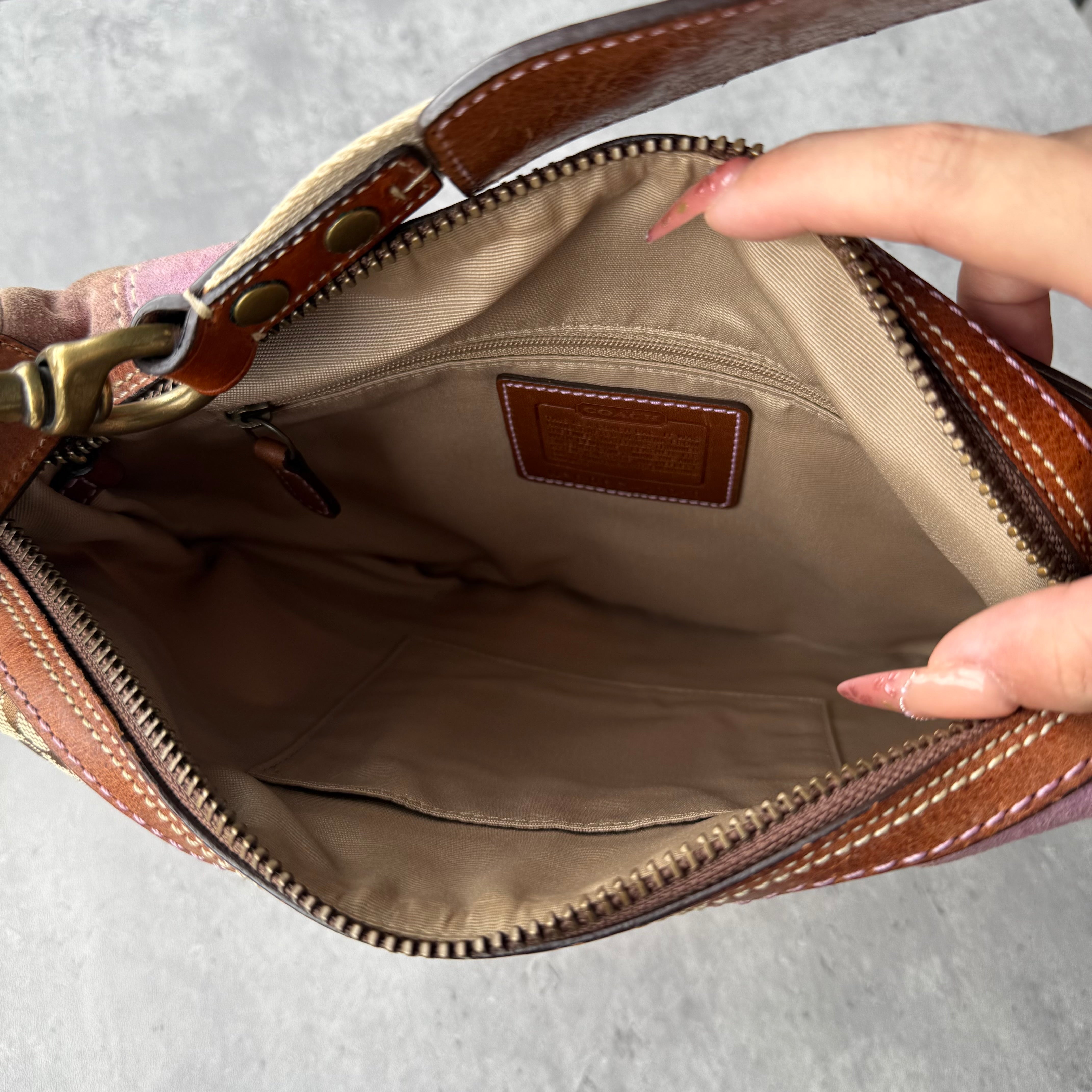Coach Y2K Patchwork Hobo Boho ShoulderBag Multicolor