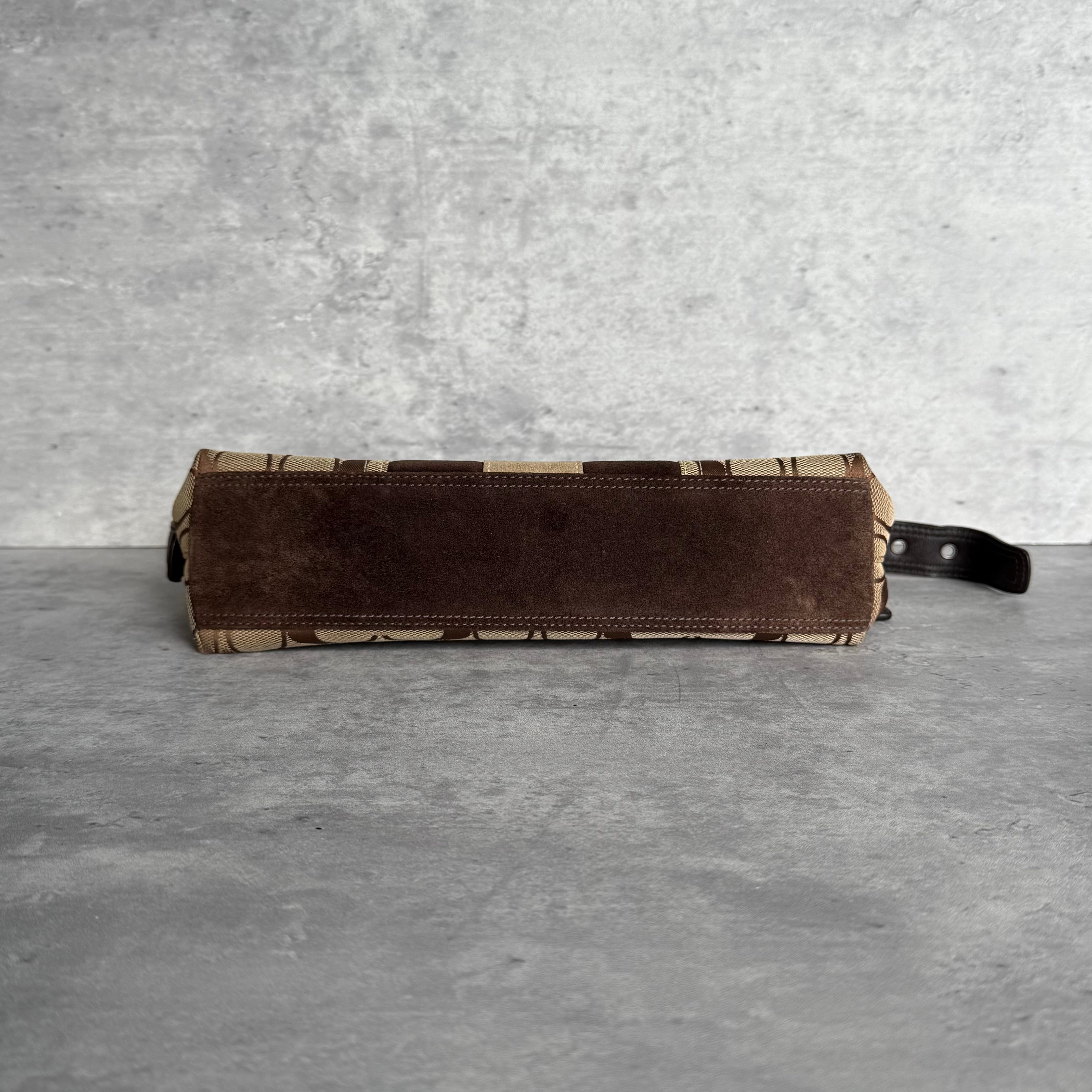 Coach Y2K Stripe Demi Baguette ShoulderBag Brown/Beige