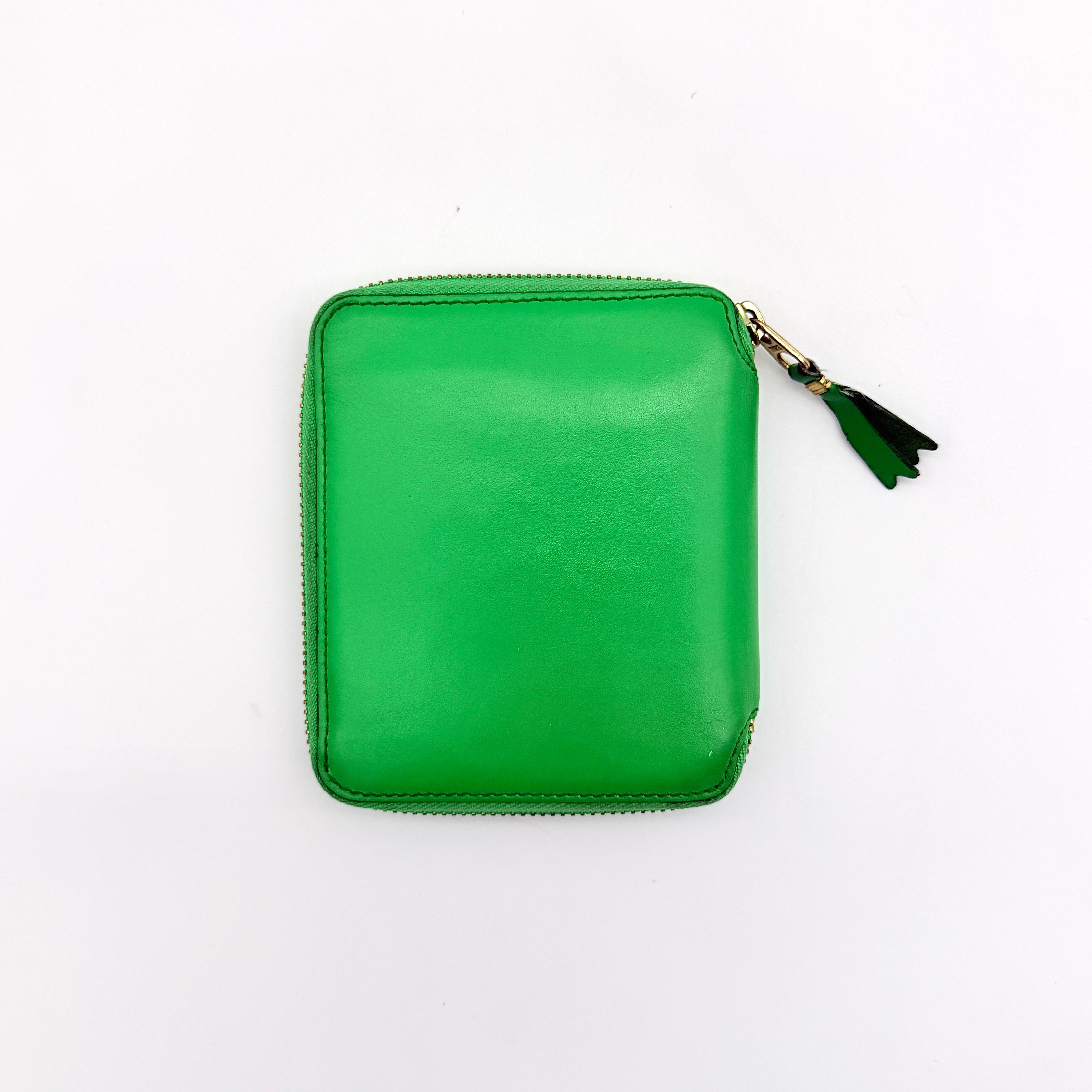 Comme des Garçons Leather Zipped Wallet Green