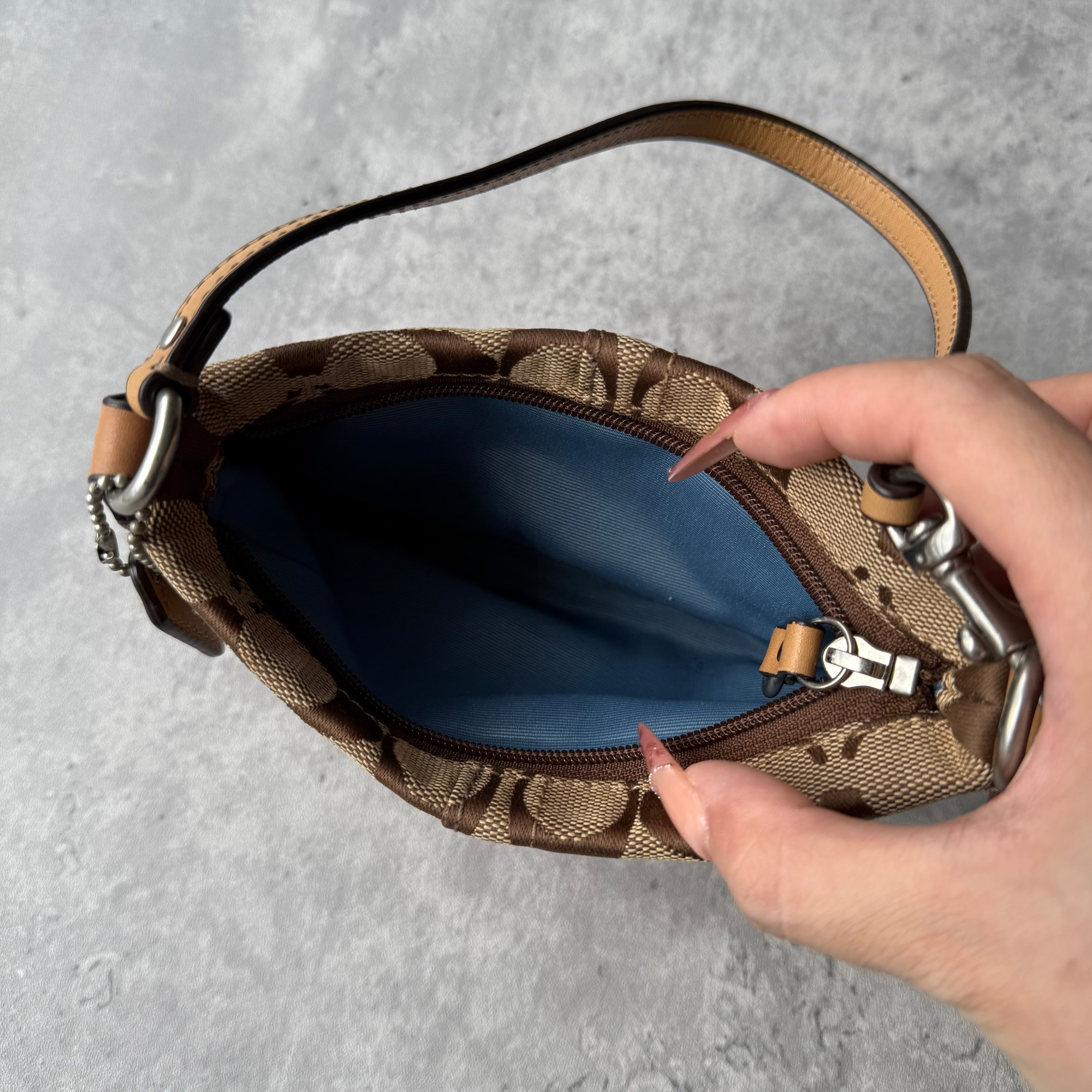 Coach Signature Canvas Mini Bag Beige