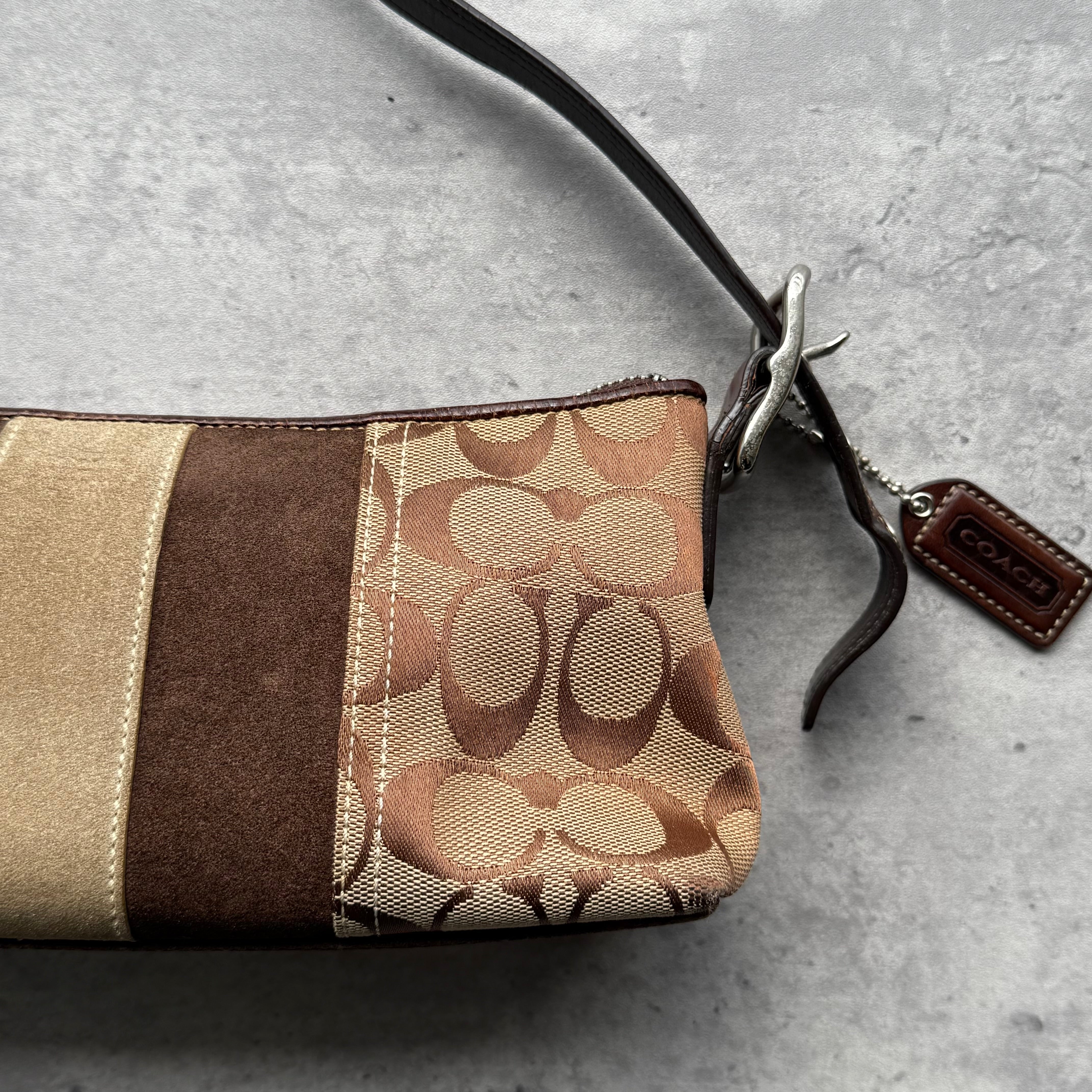 Coach Y2K Stripe Demi Baguette ShoulderBag Brown/Beige