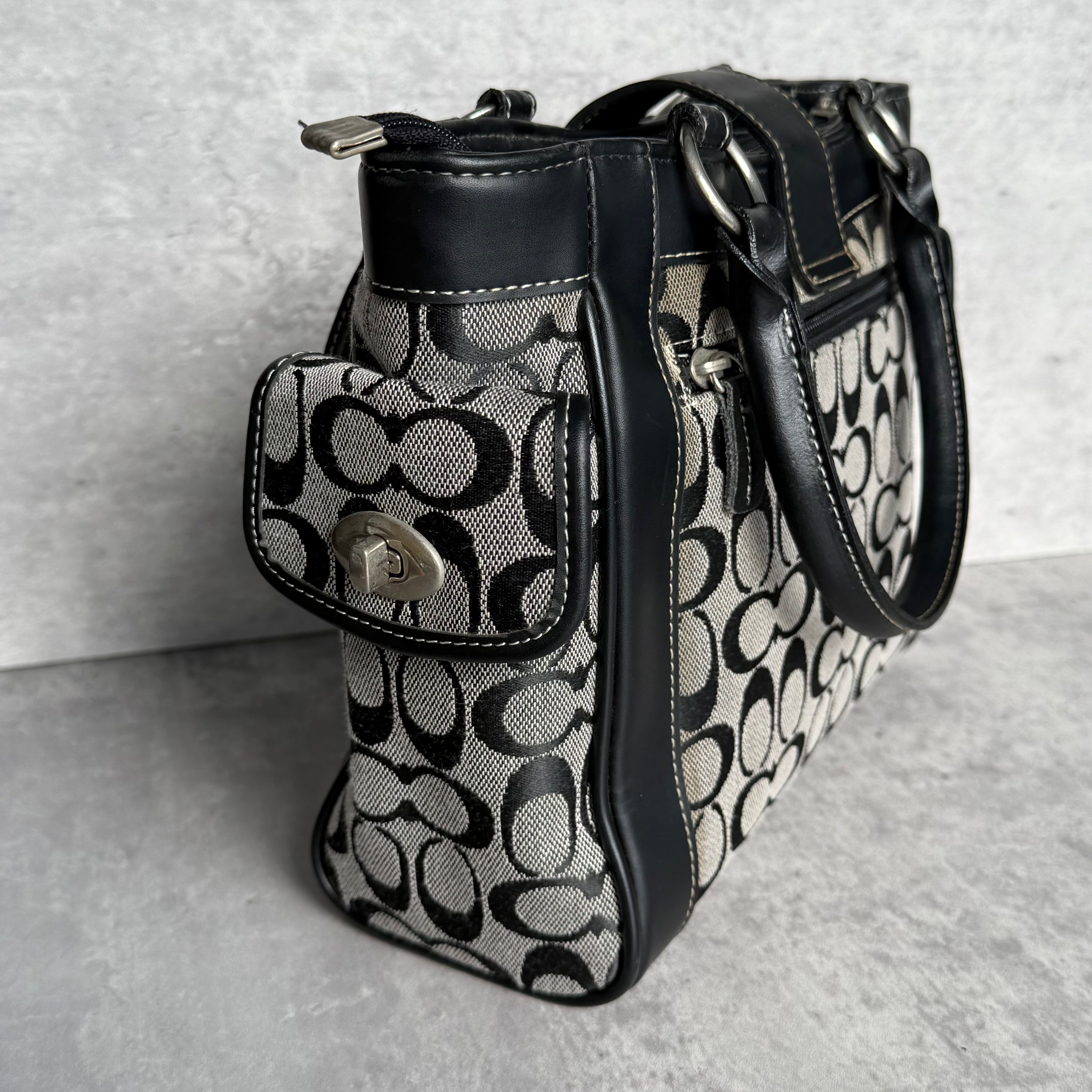 Coach Y2K Soho Buckle Tote Bag Grey/Black