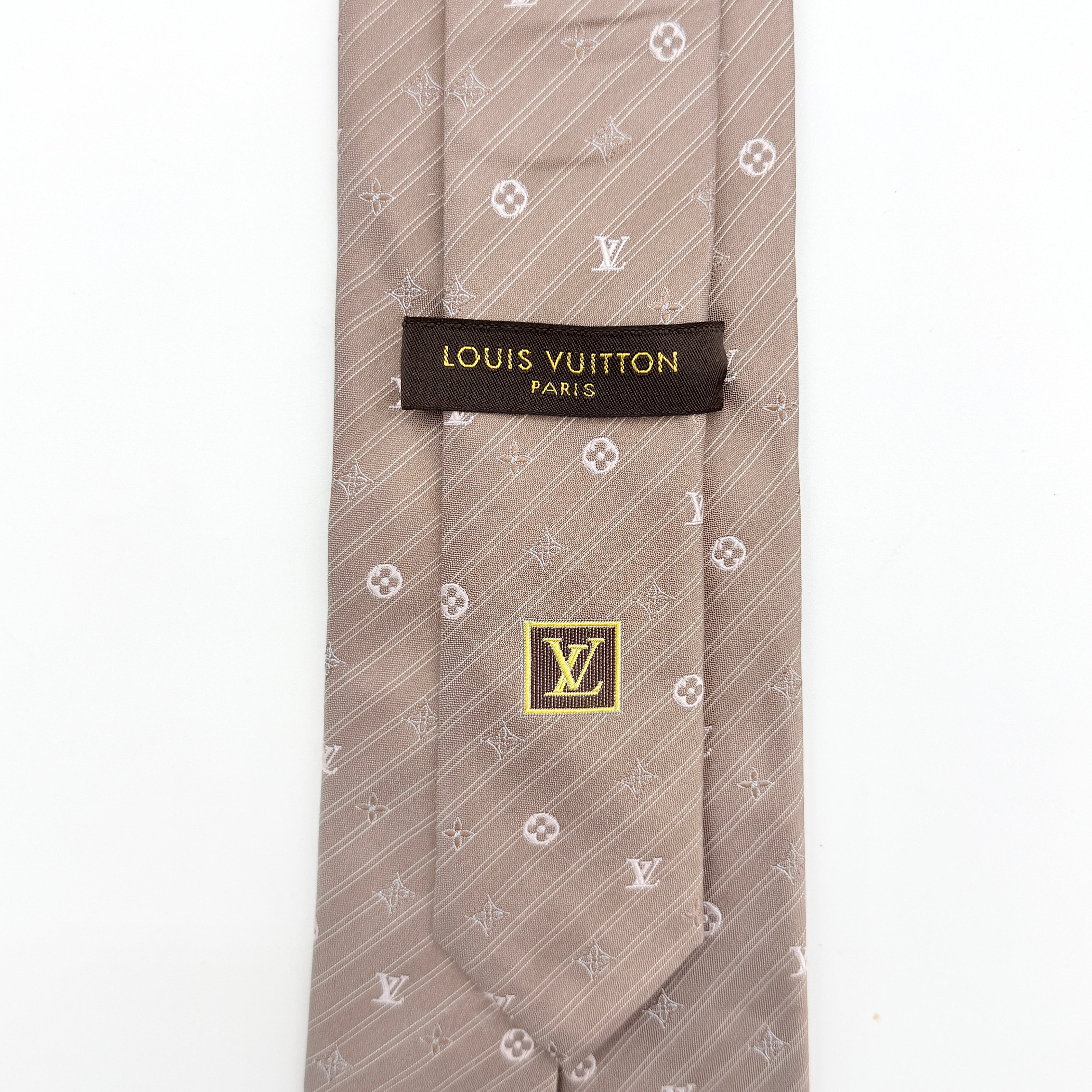 Louis Vuitton Monogram Silk Tie Beige