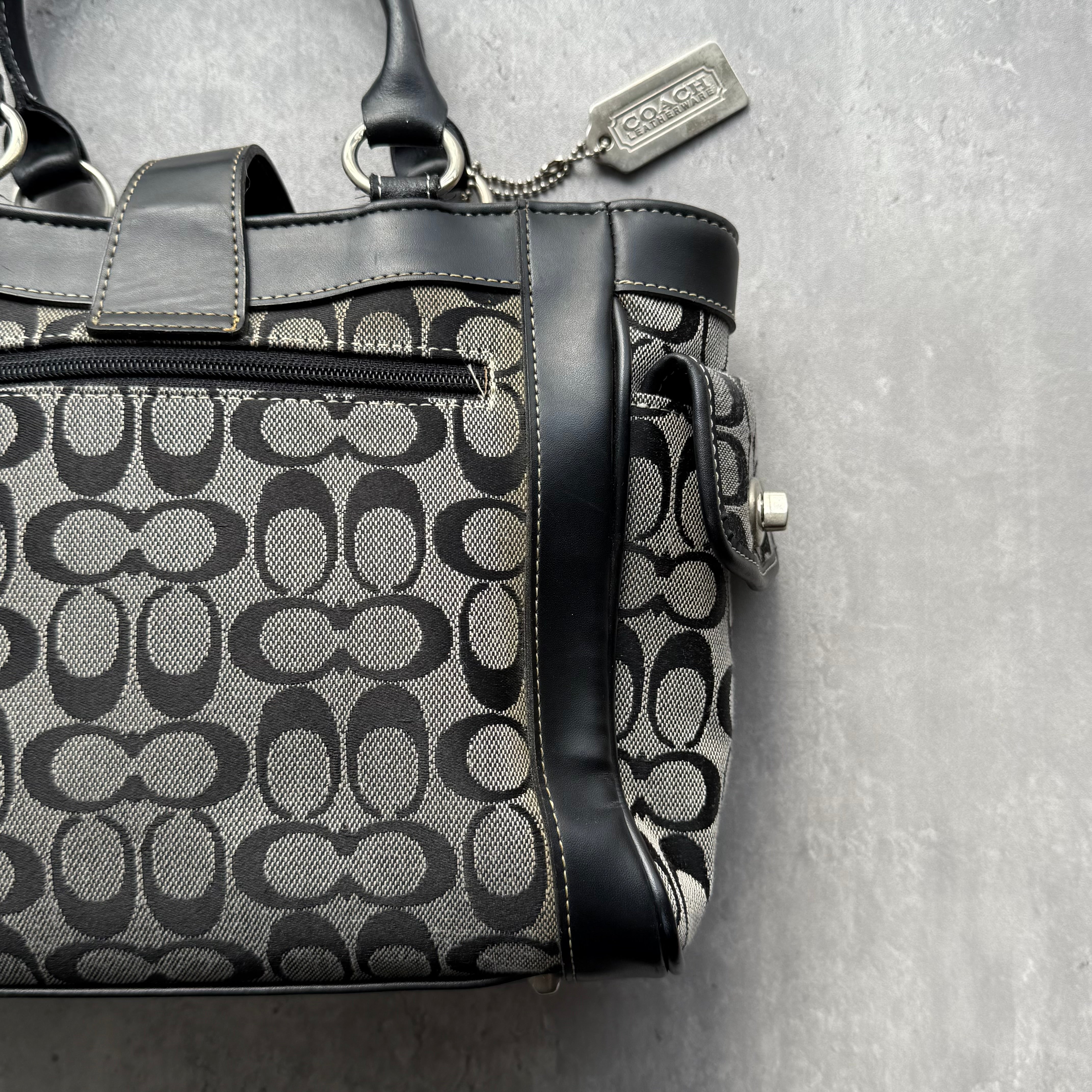 Coach Y2K Soho Buckle Tote Bag Grey/Black