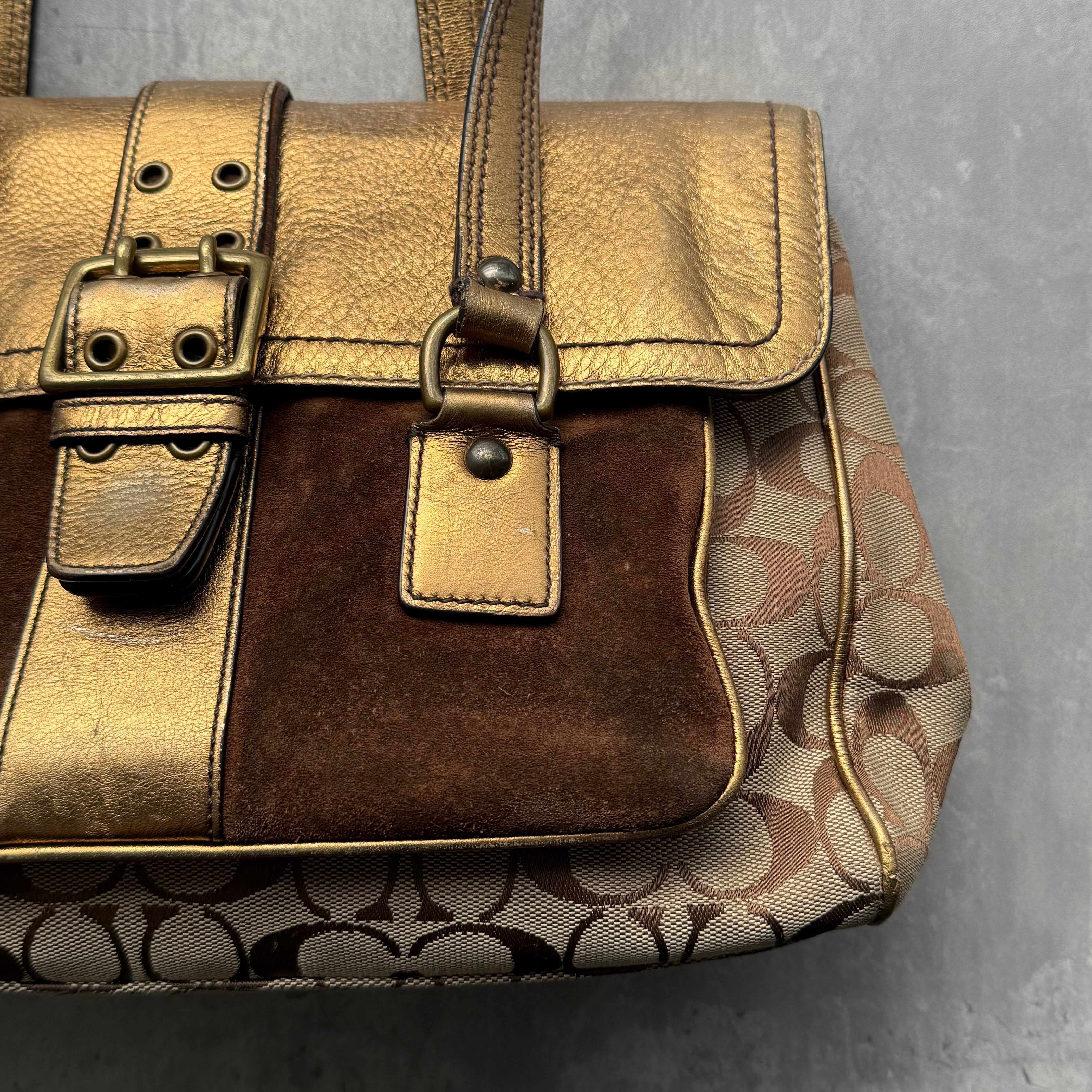 Coach 1498 Special Edition Fall 2004 ShoulderBag Gold/Beige