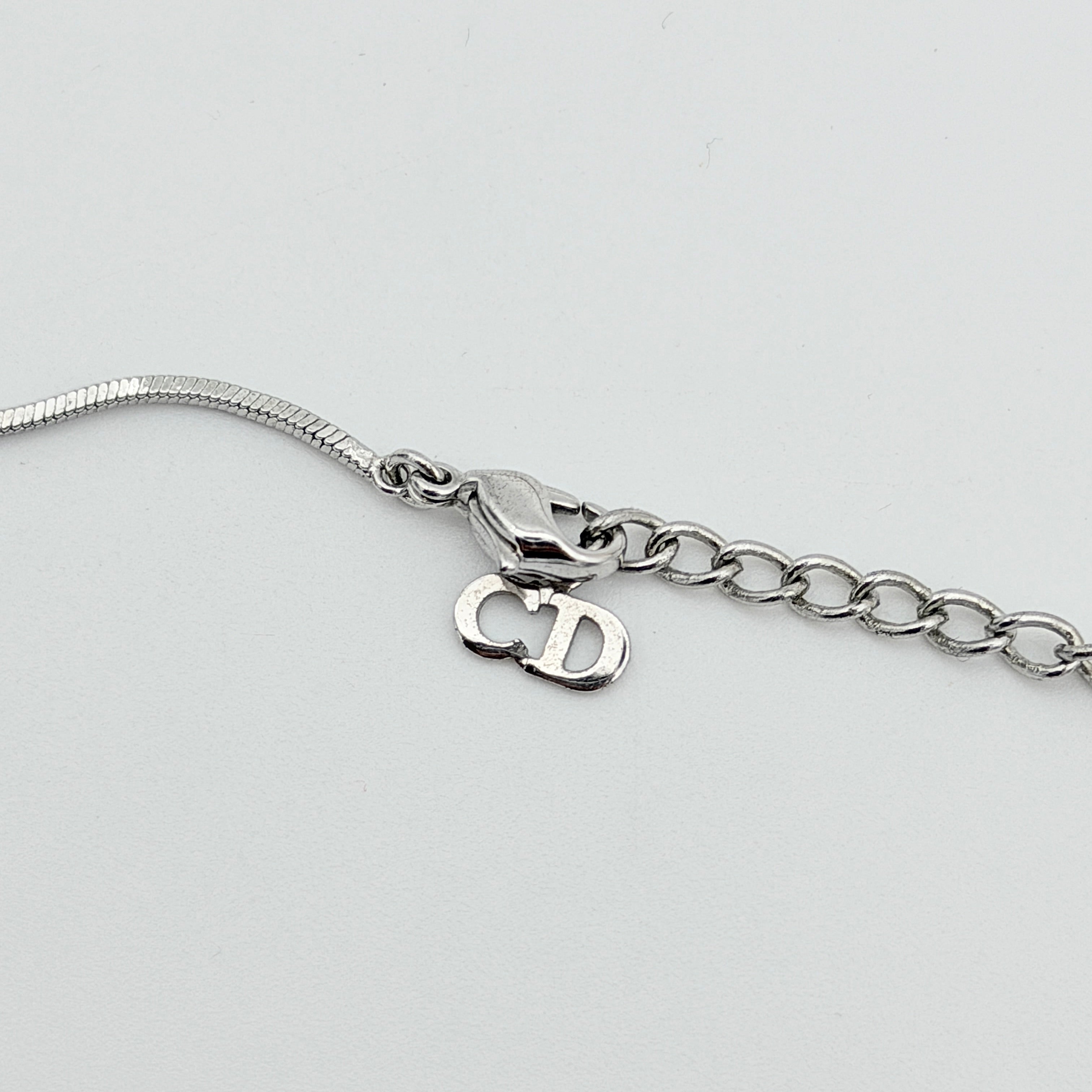 Christian Dior Trotter Pendant Necklace Blue