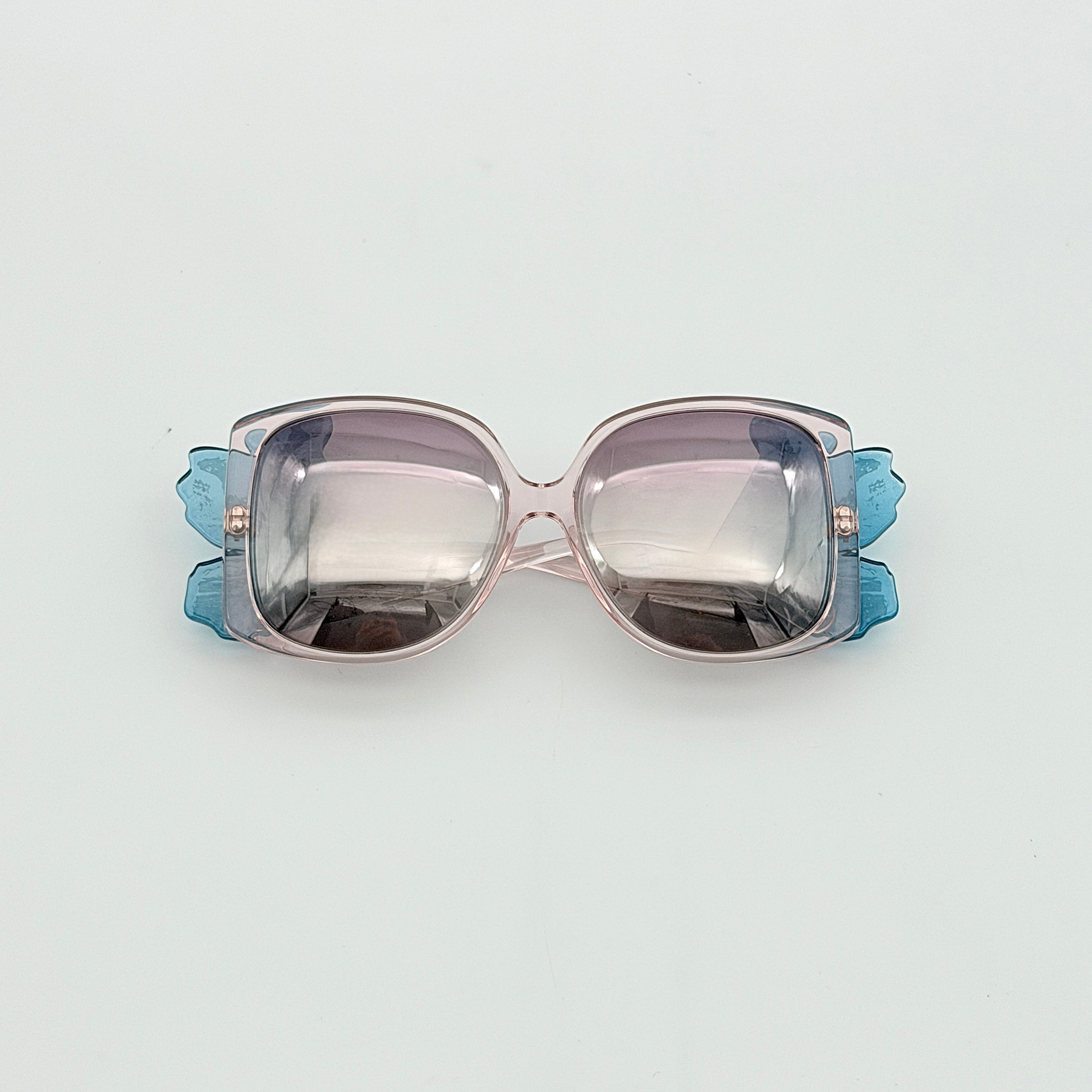 Giorgio Armani Floral Acrylic Sunglasses Light Blue/Light Pink