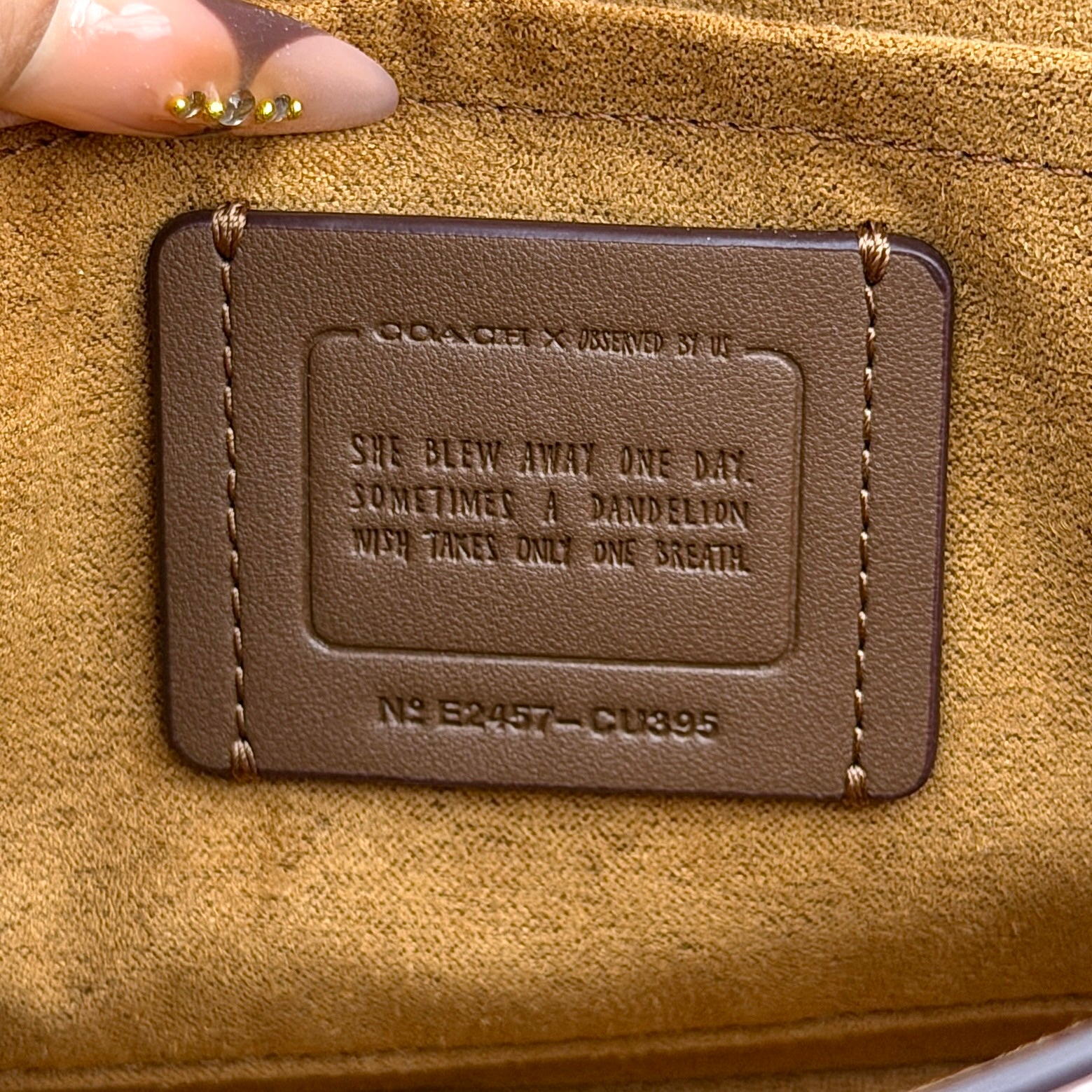 Coach X Observed By Us Andrea Shoulder Bag in beige monogram canvas with pink illustrations and pink leather strap.