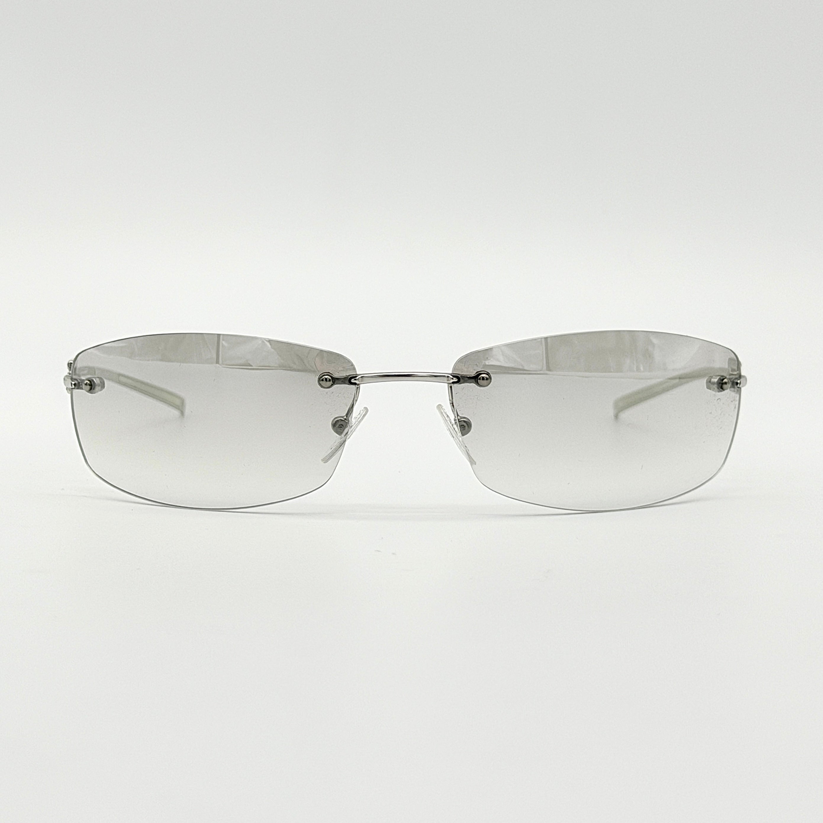 Gucci Y2K Rhinestone GG1784 Rimless Sunglasses Silver