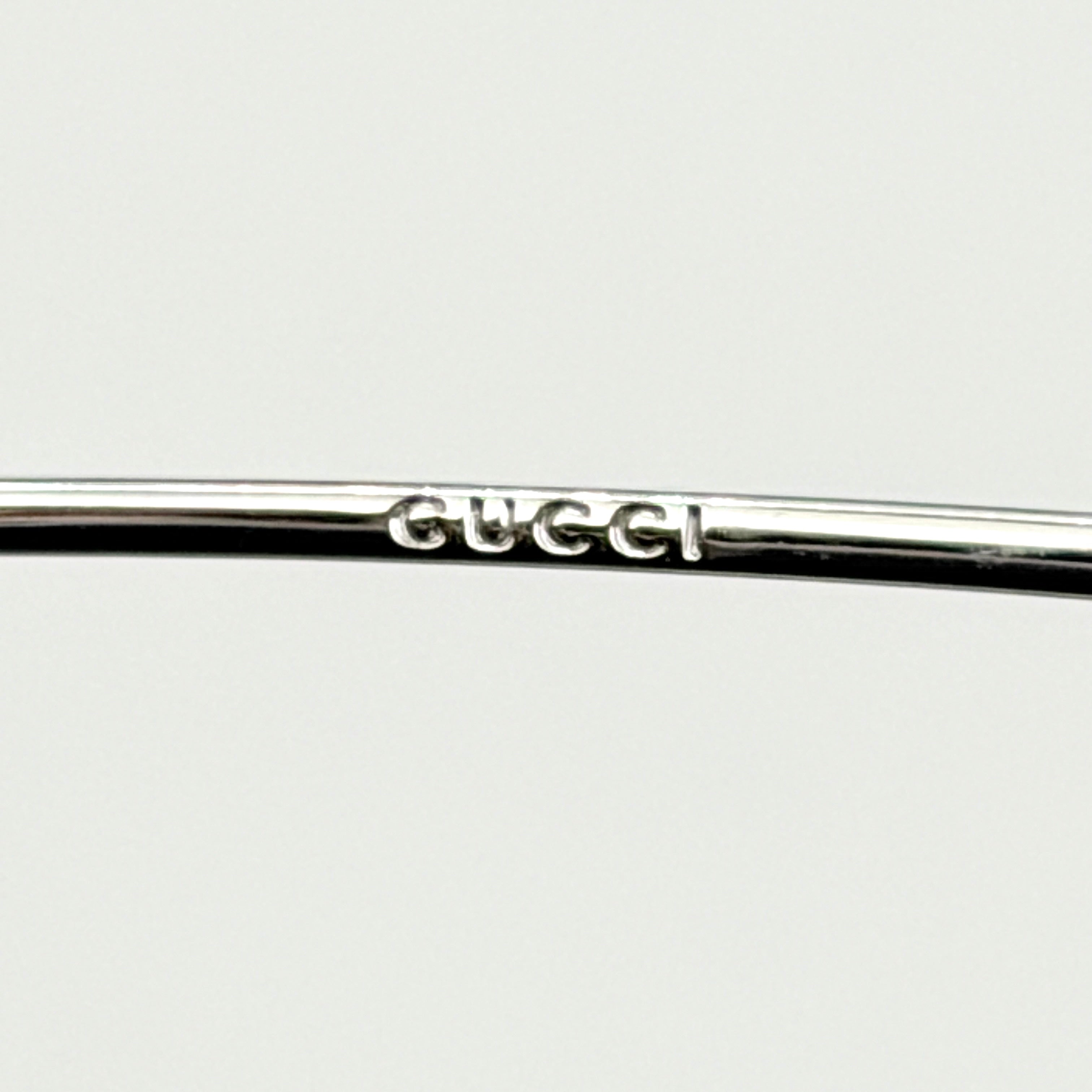 Gucci Y2K Rhinestone GG1784 Rimless Sunglasses Silver