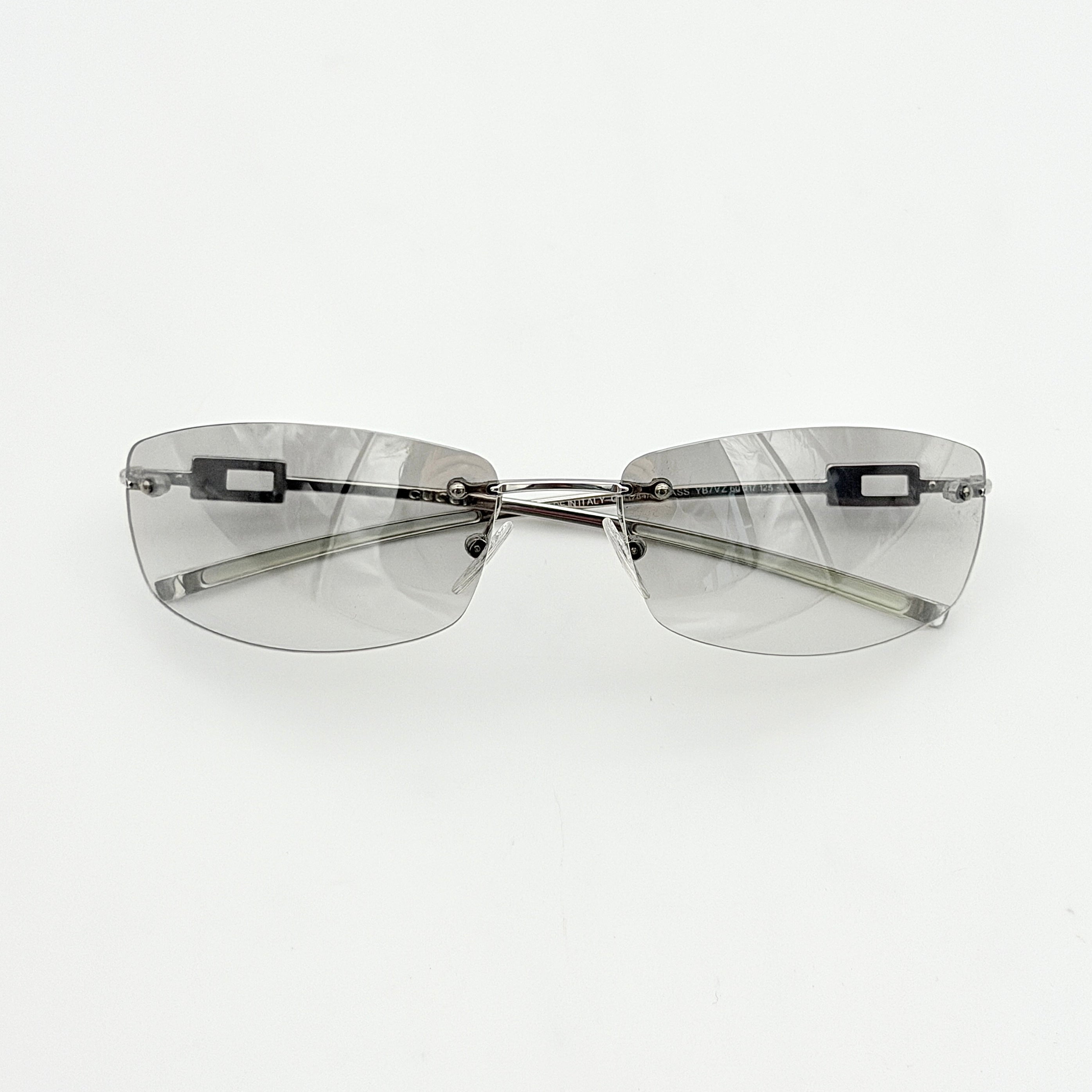 Gucci Y2K Rhinestone GG1784 Rimless Sunglasses Silver