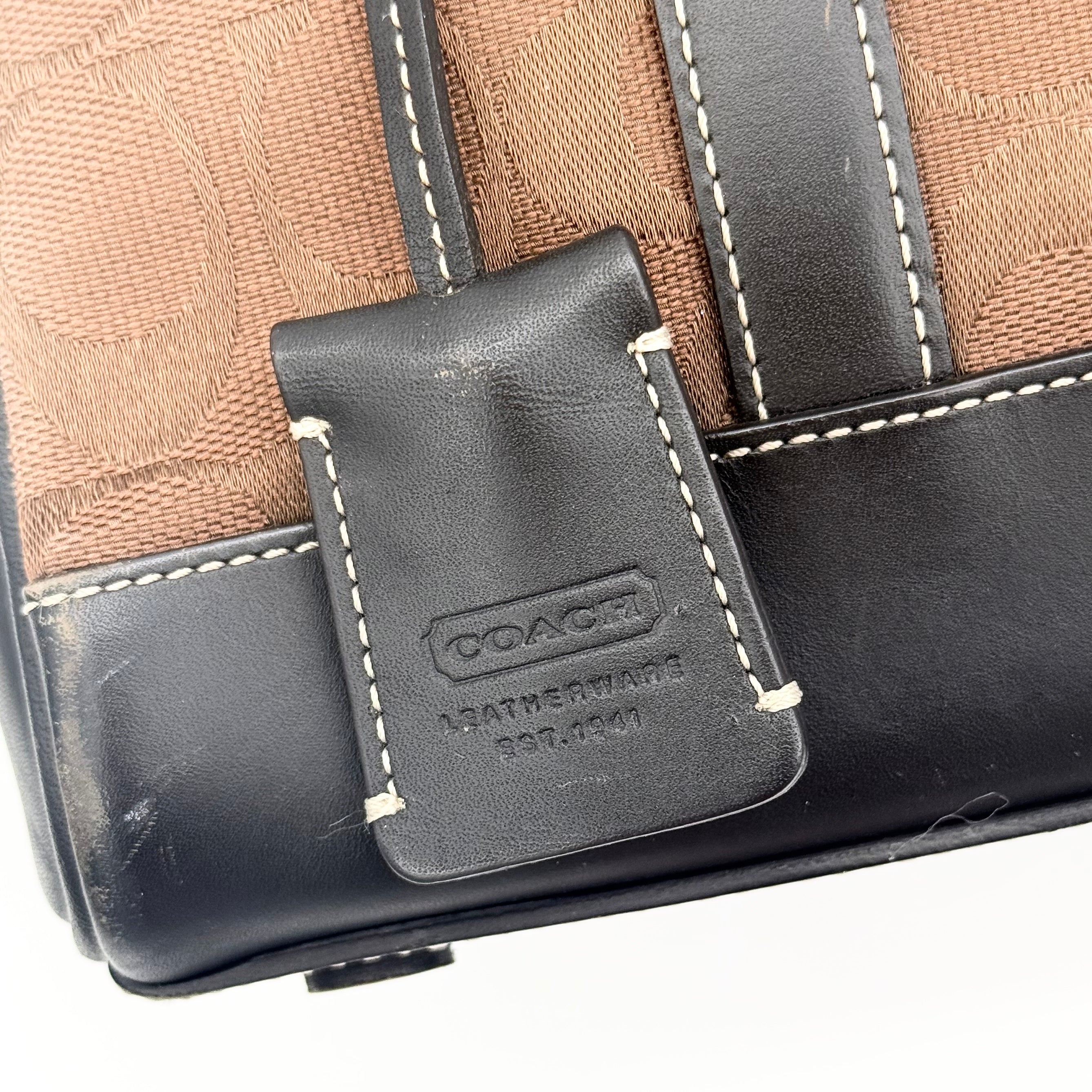 Coach Signature Canvas Satchel Handbag Brown/Black