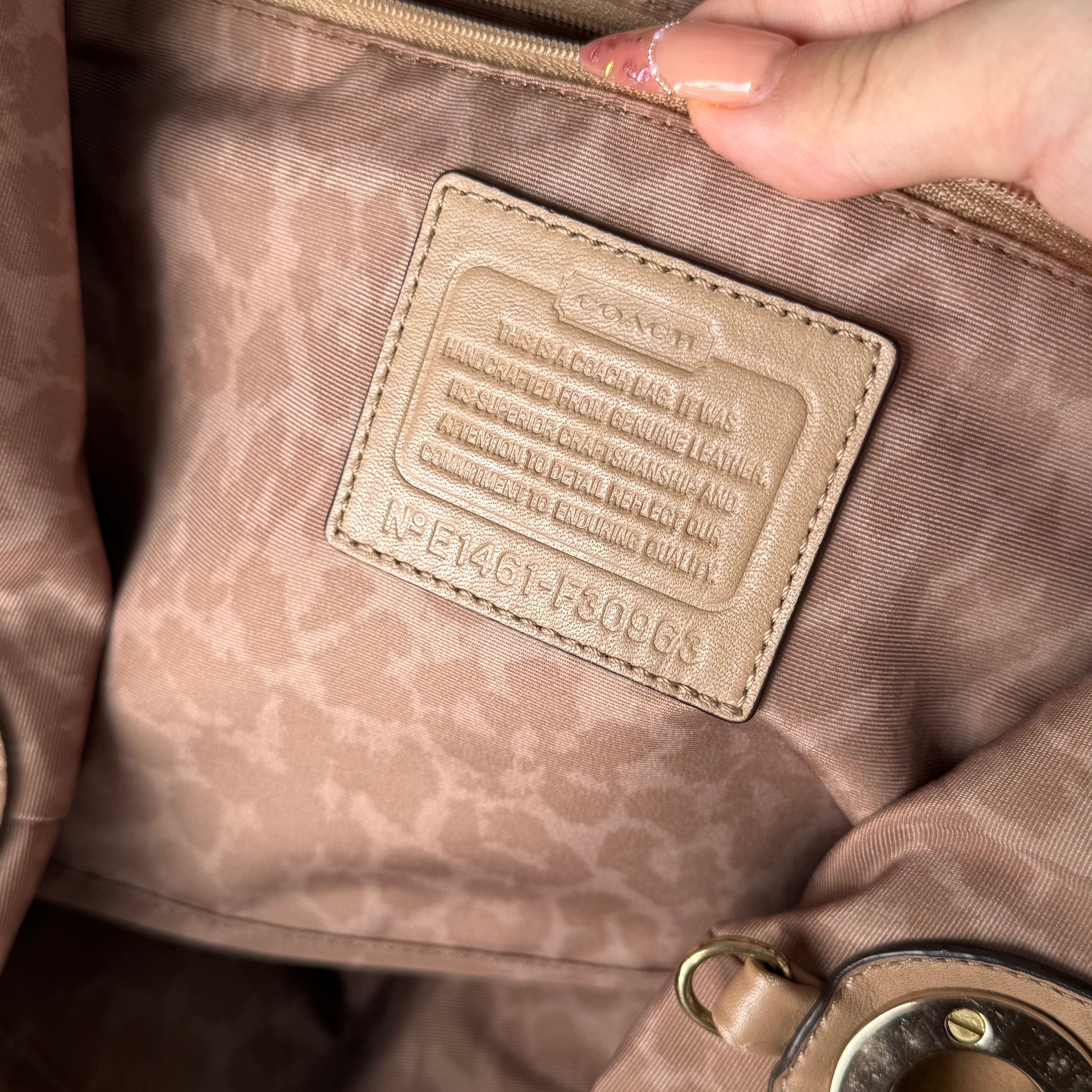 Coach Hadley XL Python Tote Bag Tan