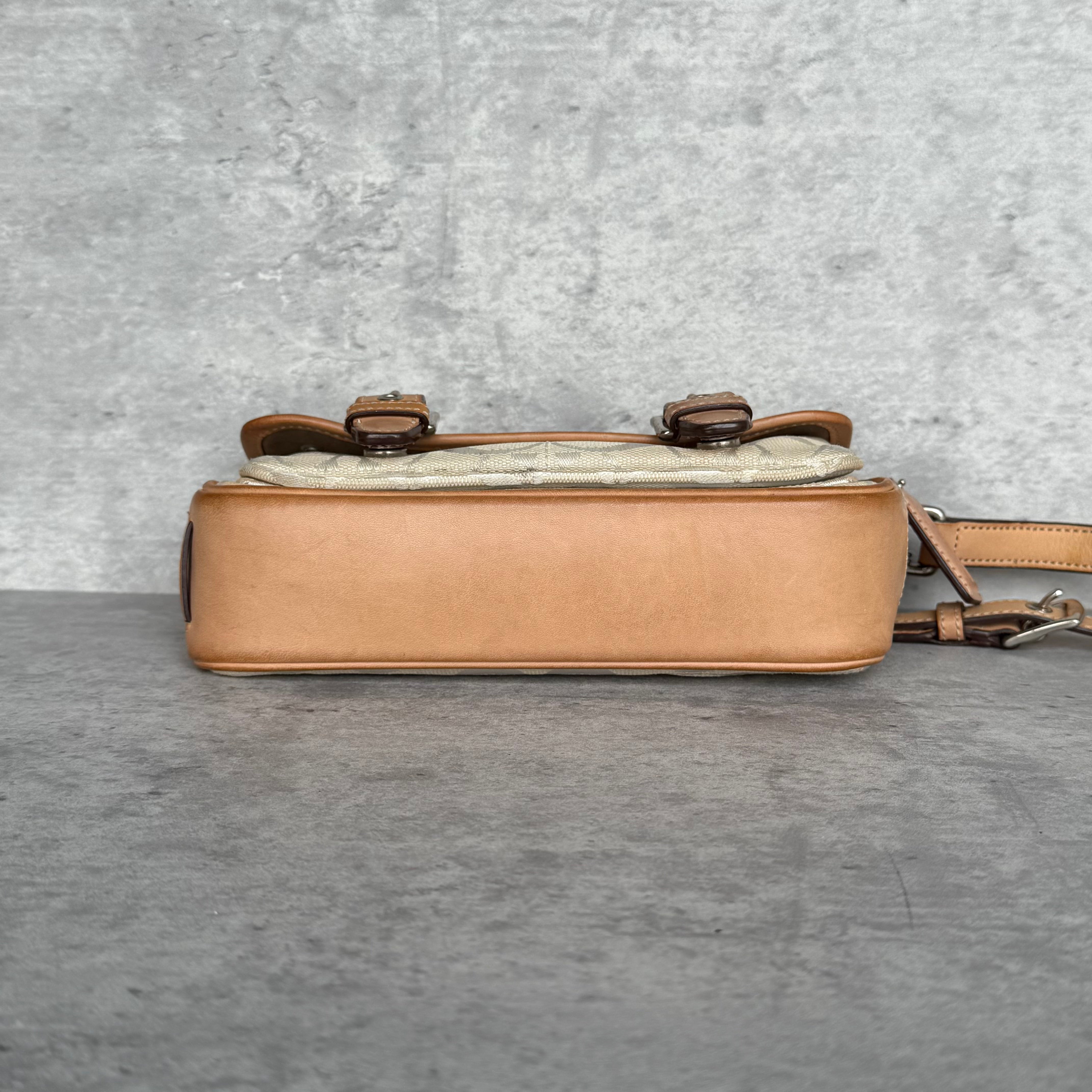 Coach Double Buckle Mini Crossbody Bag Cream/Tan