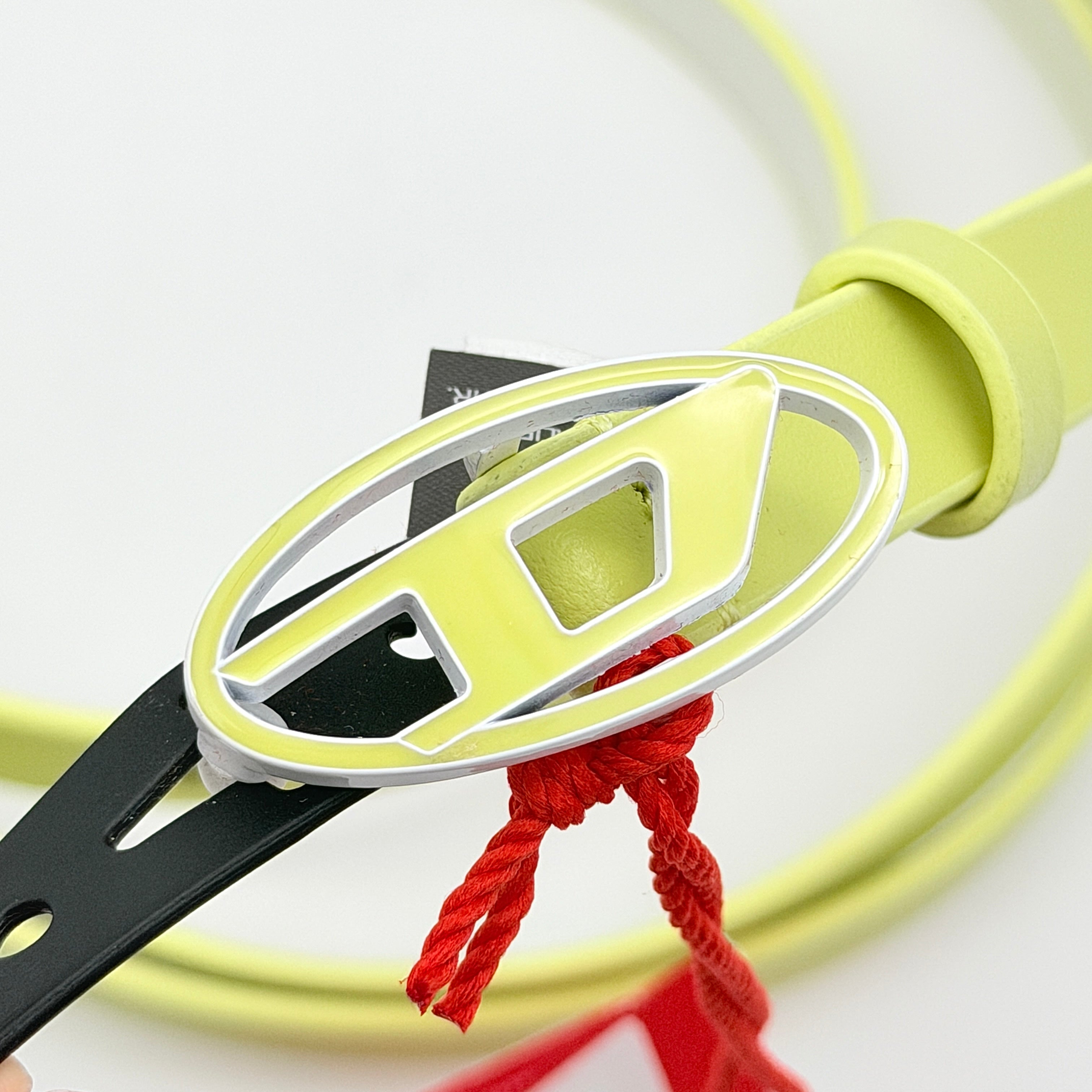 Diesel D-Logo B-1DR 15 Double Belt Yellow