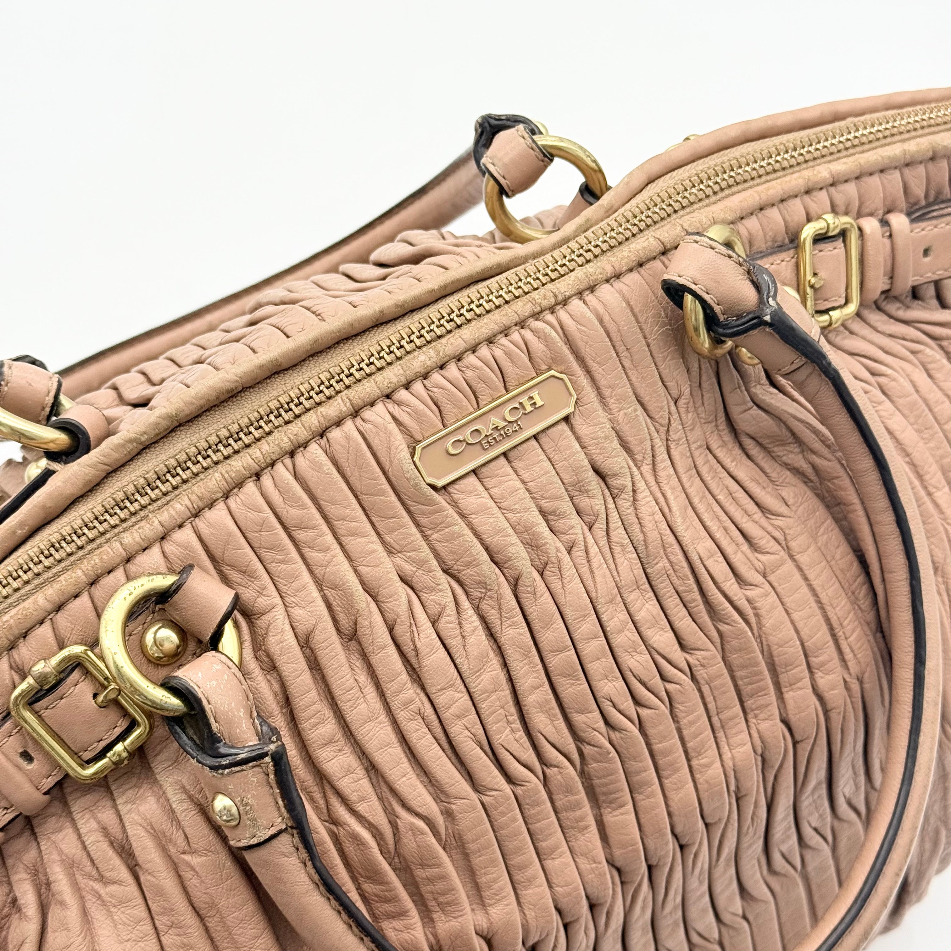 Coach 2Way Signature Madison Shoulder Bag Light Pink