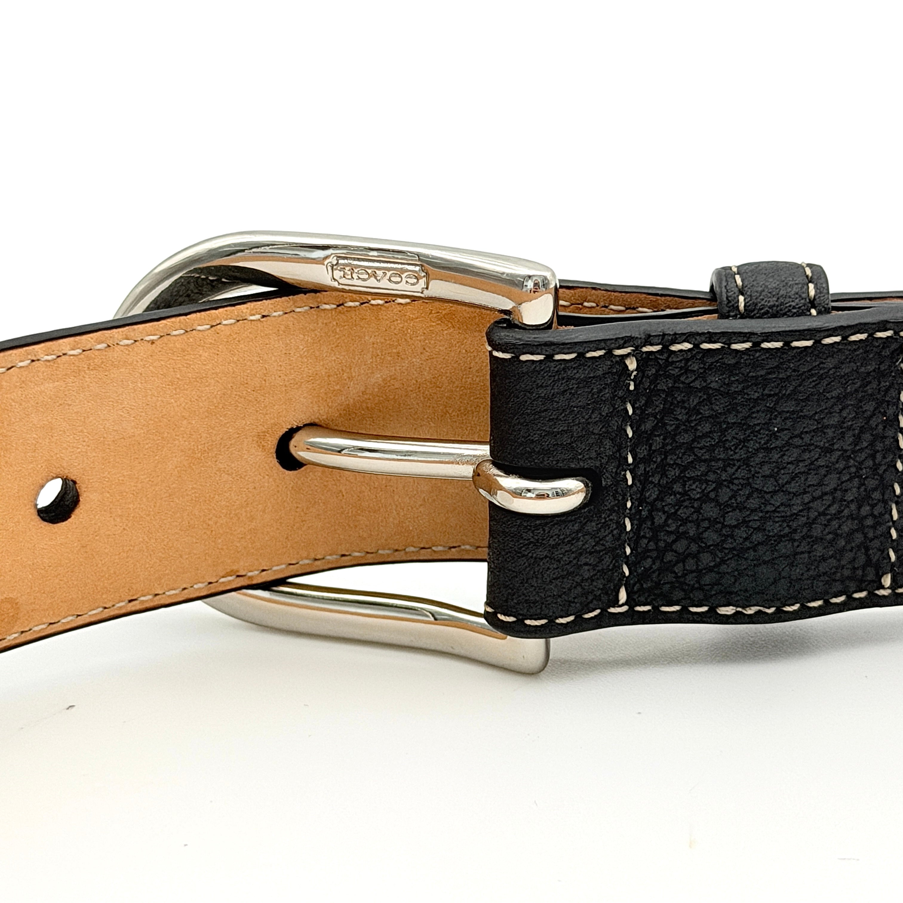 Coach Harness Buckle Belt Black