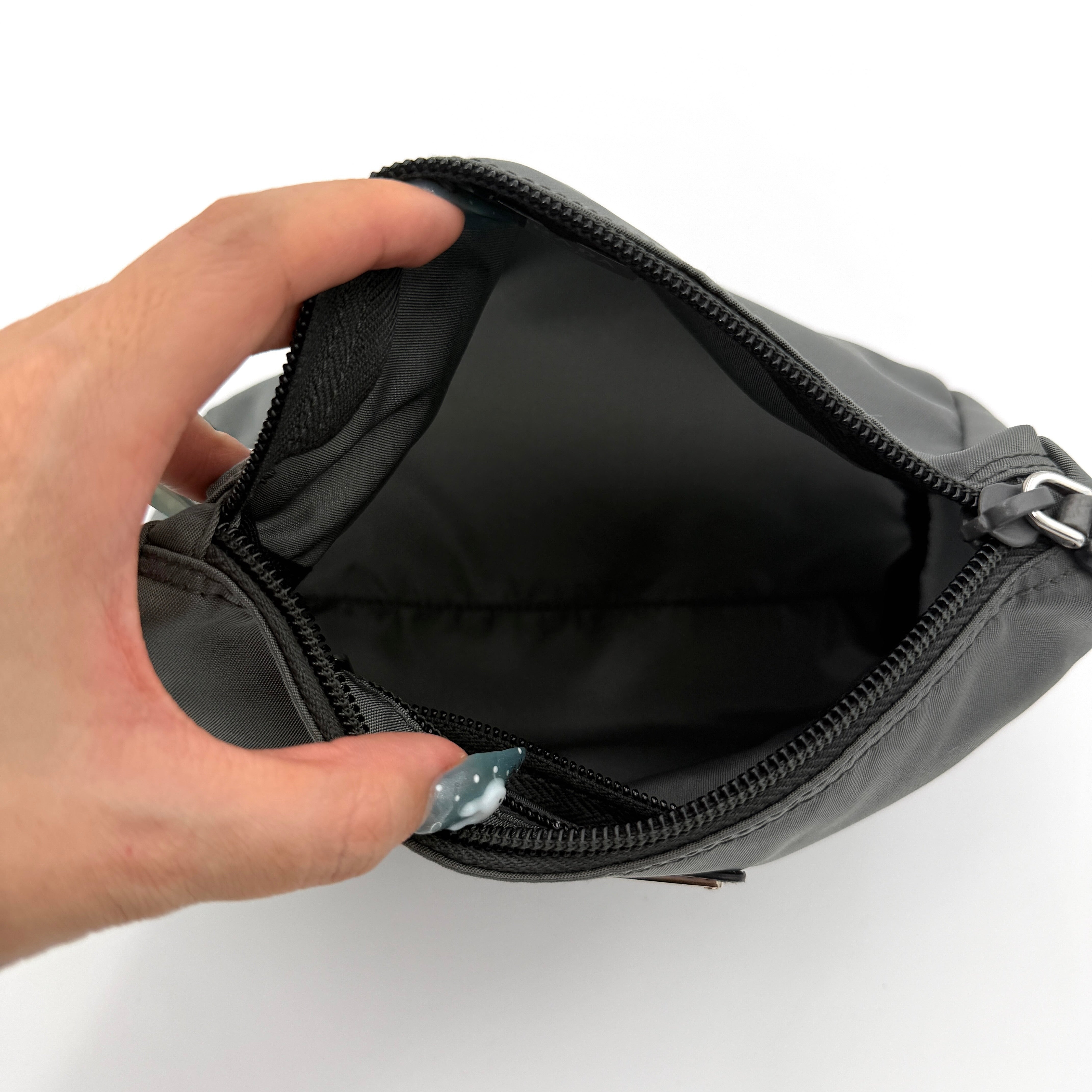 Prada Nylon Cosmetic Pouch Bag Grey