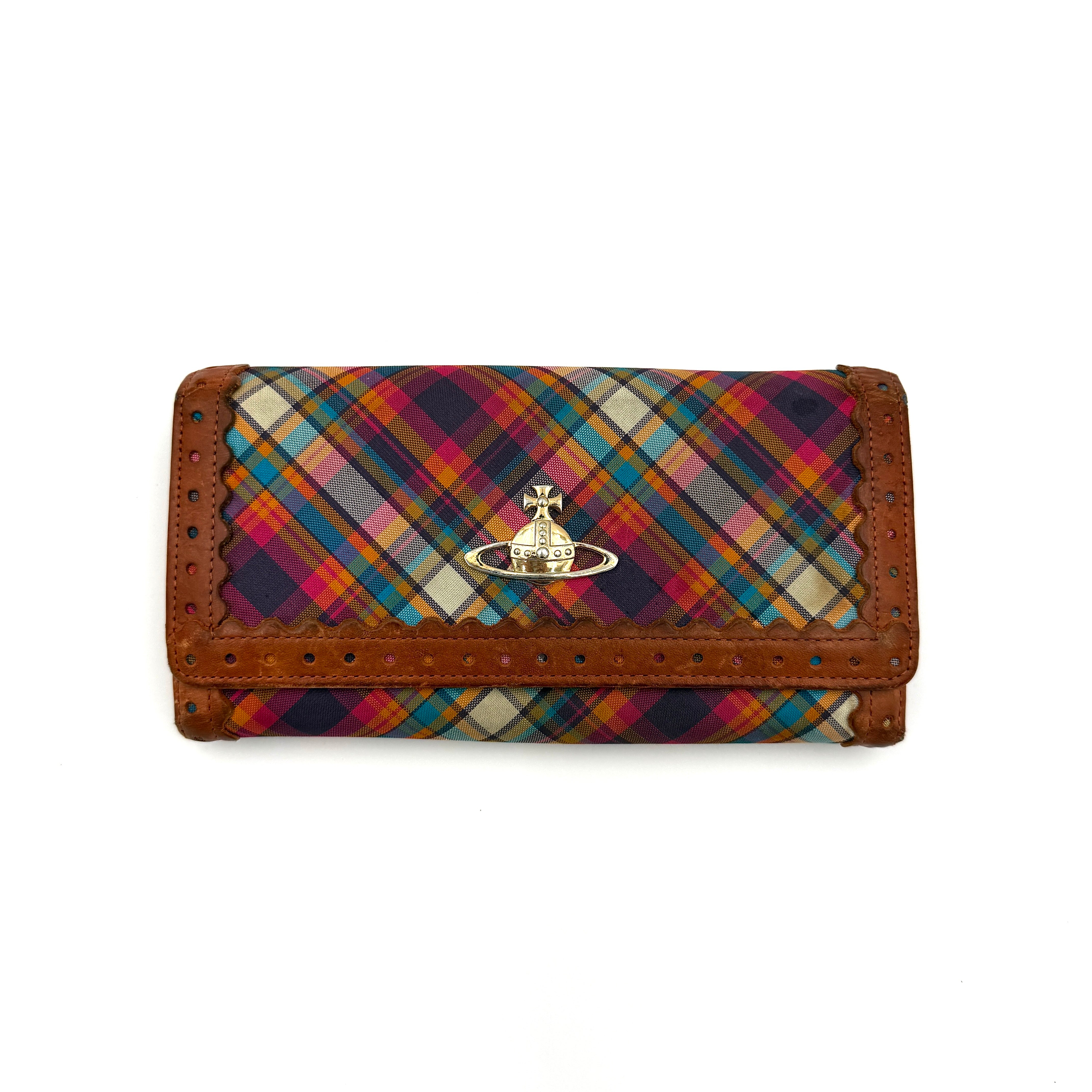 Vivienne Westwood Orb Tartan Long Wallet Multicolor