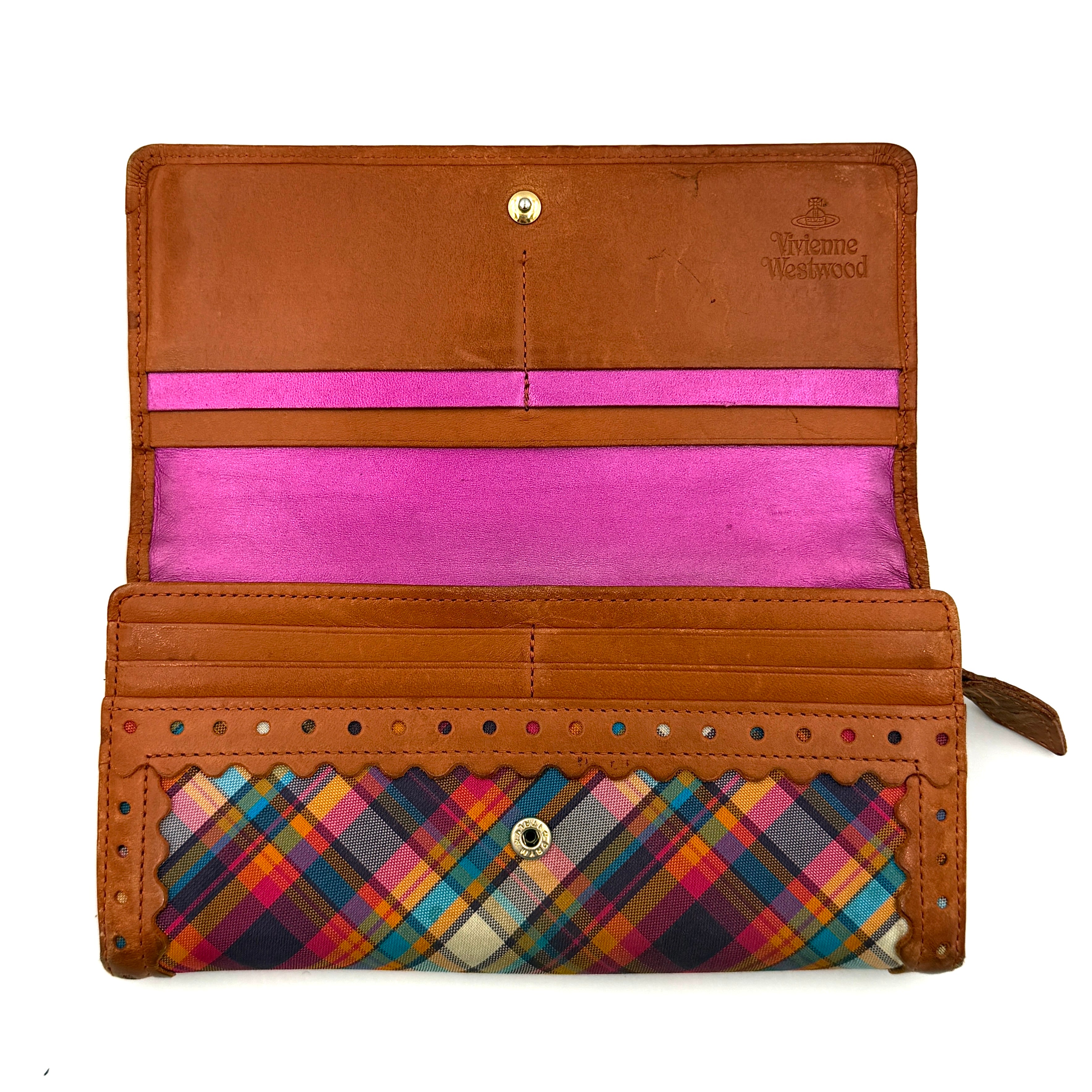 Vivienne Westwood Orb Tartan Long Wallet Multicolor