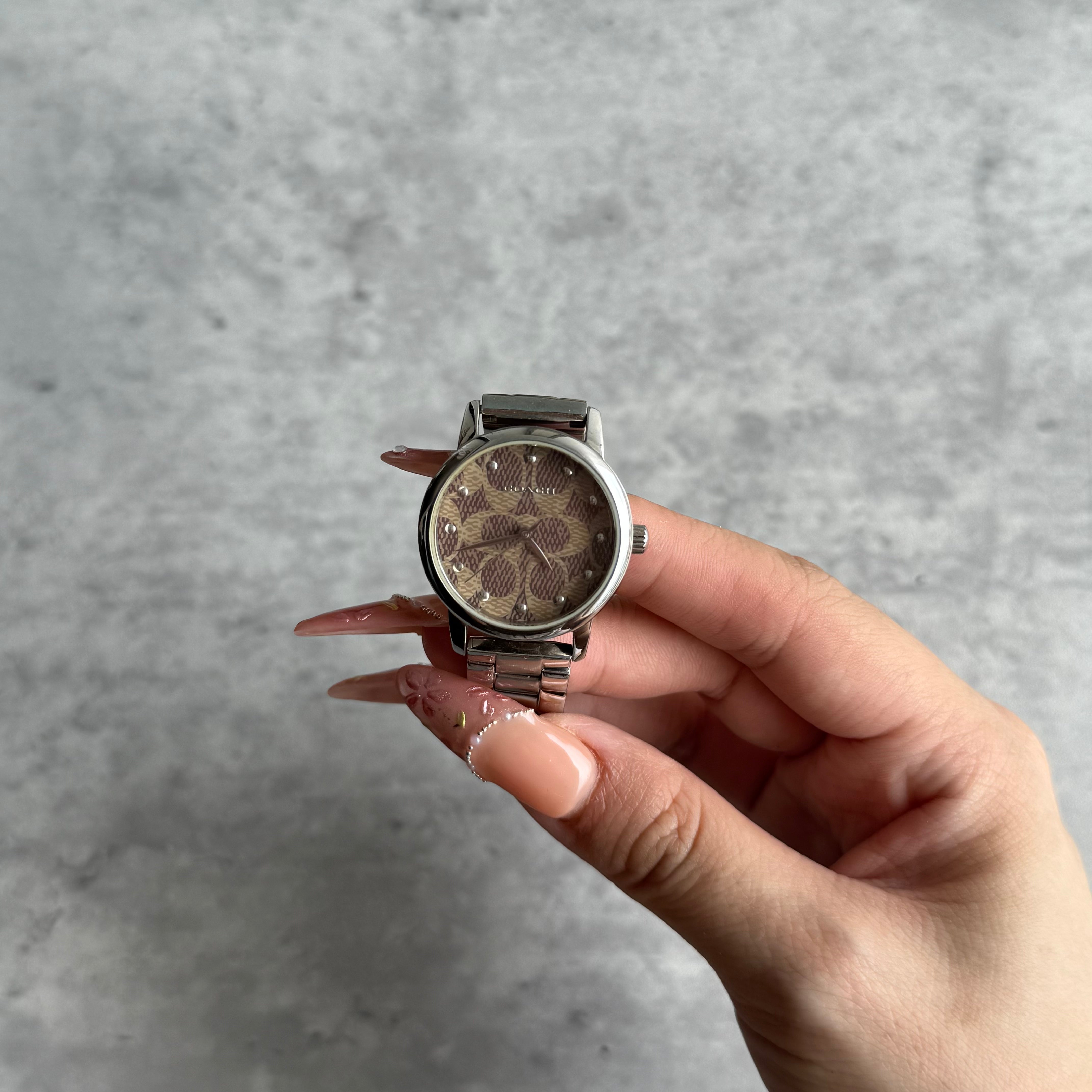 Coach Classic Logo Brown Dial Silver Watch