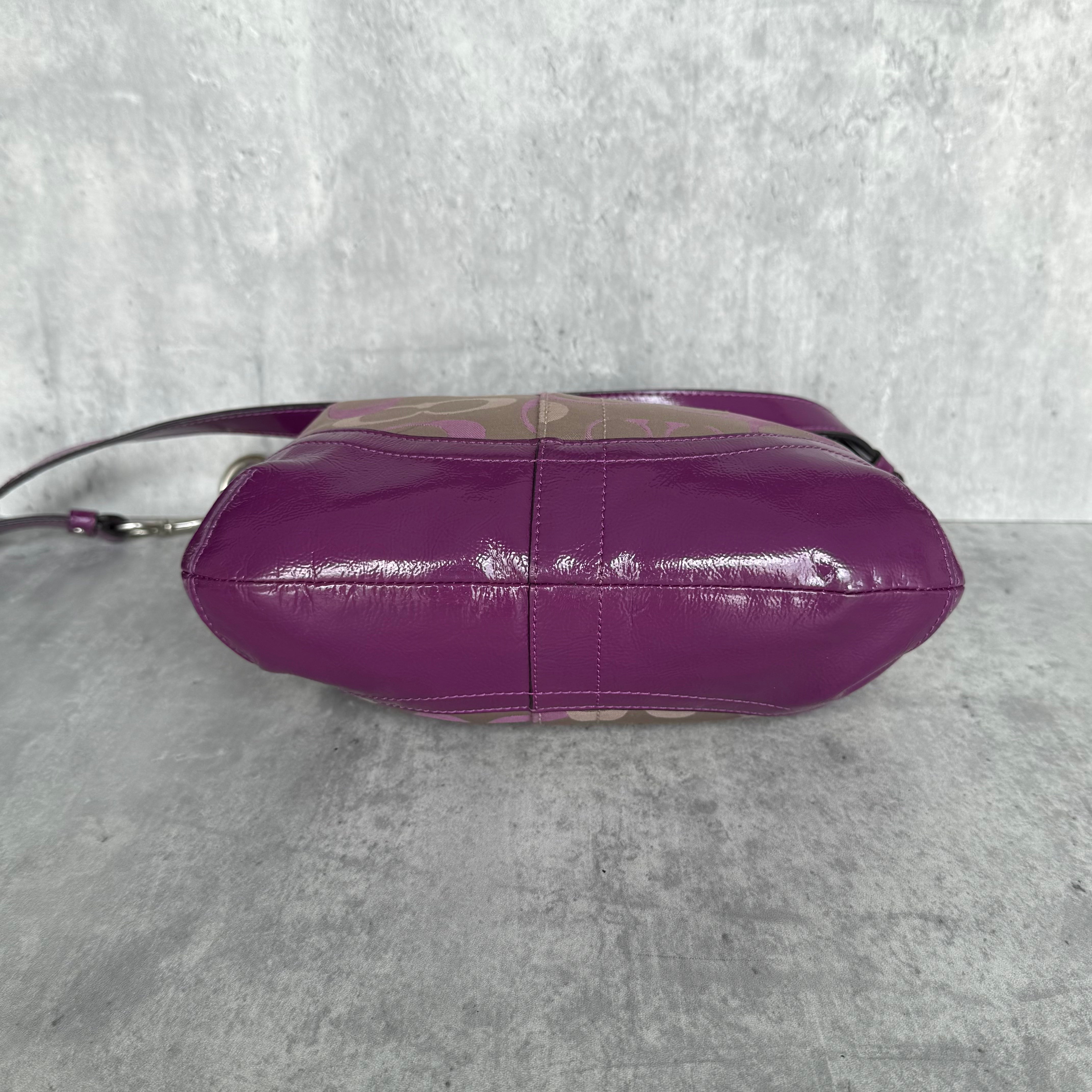 Coach Signature Canvas Crossbody Bag Purple/Beige