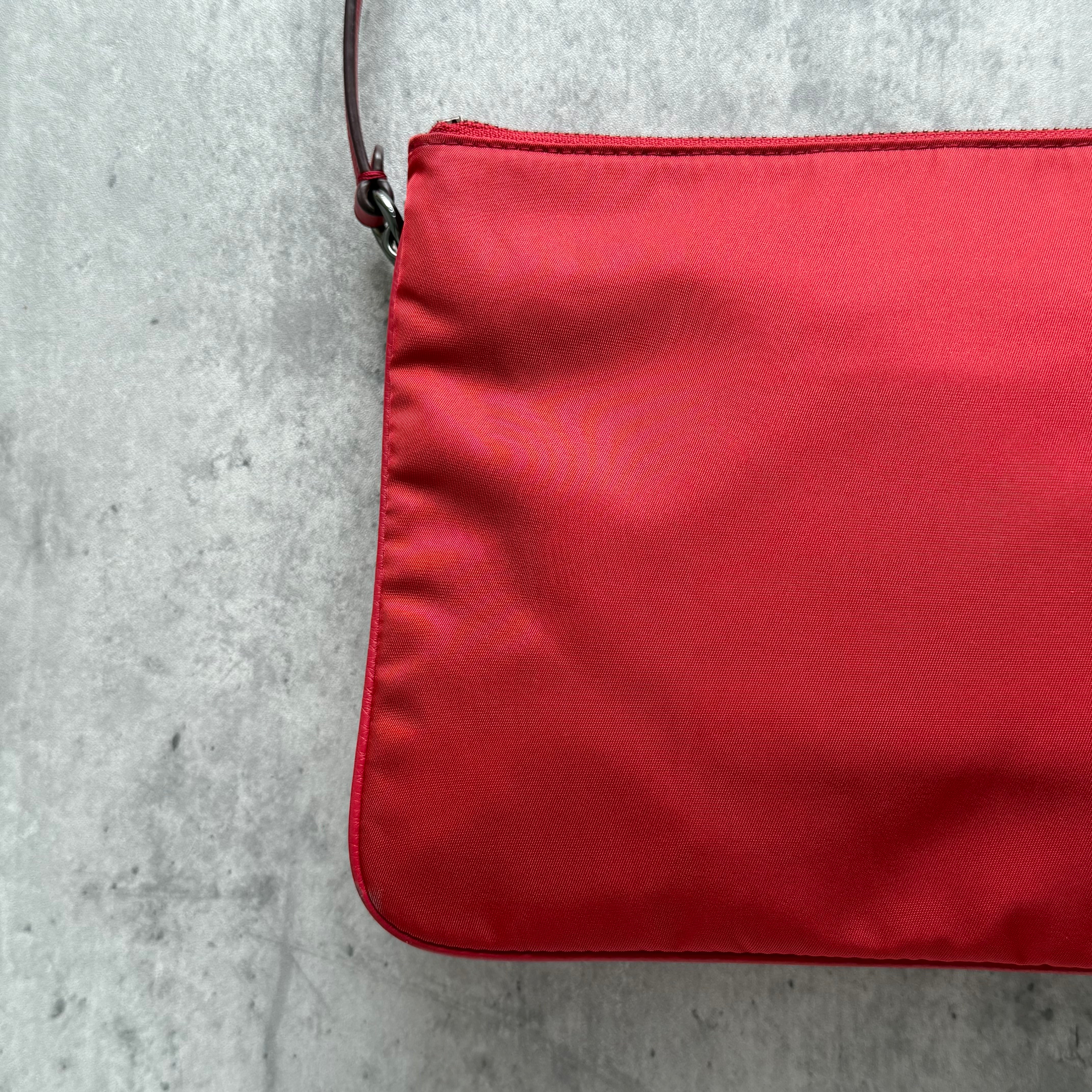 Coach Signature Nylon Crossbody Bag Red