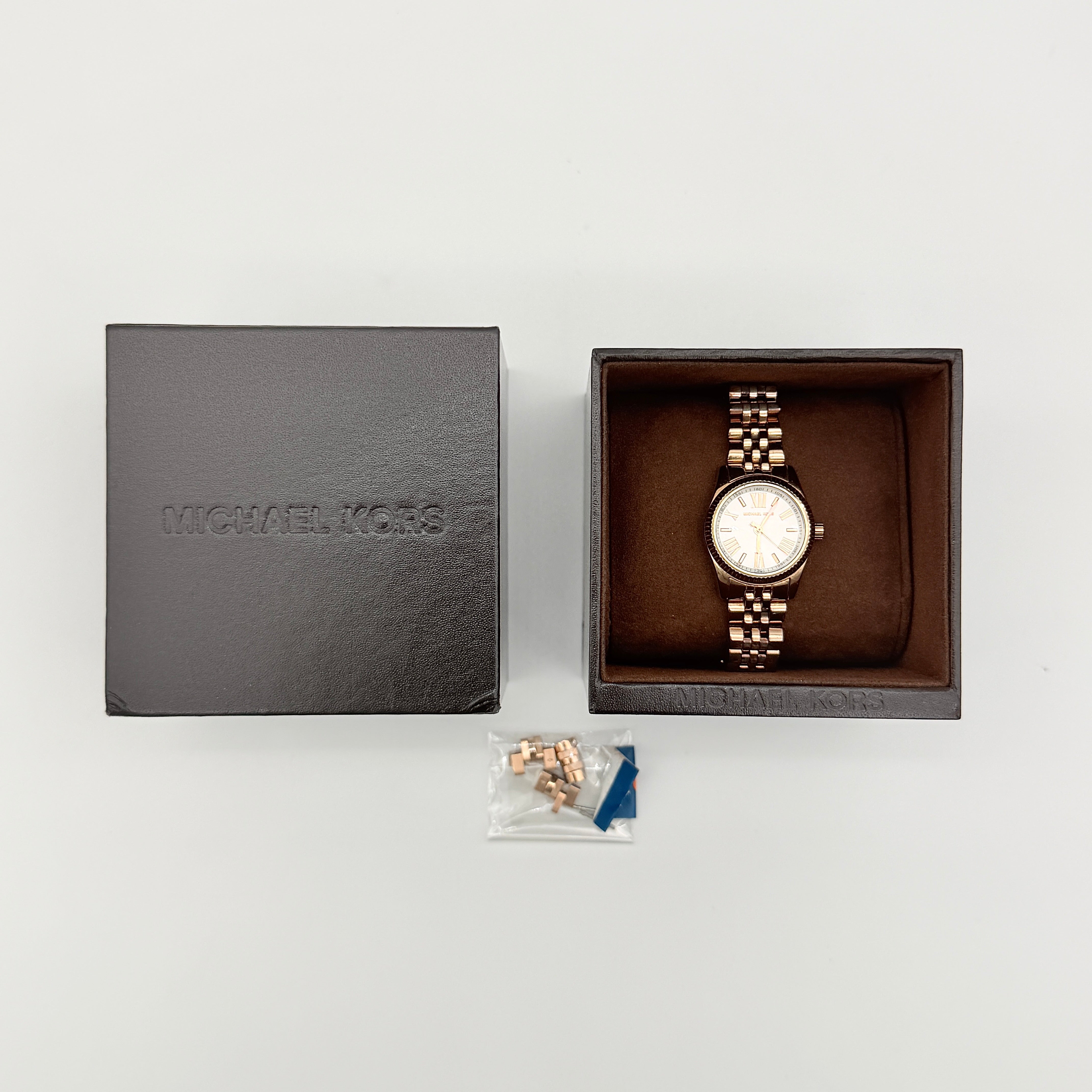 Michael Kors Petite Lexington MK3230 White Dial Watch Rose Gold