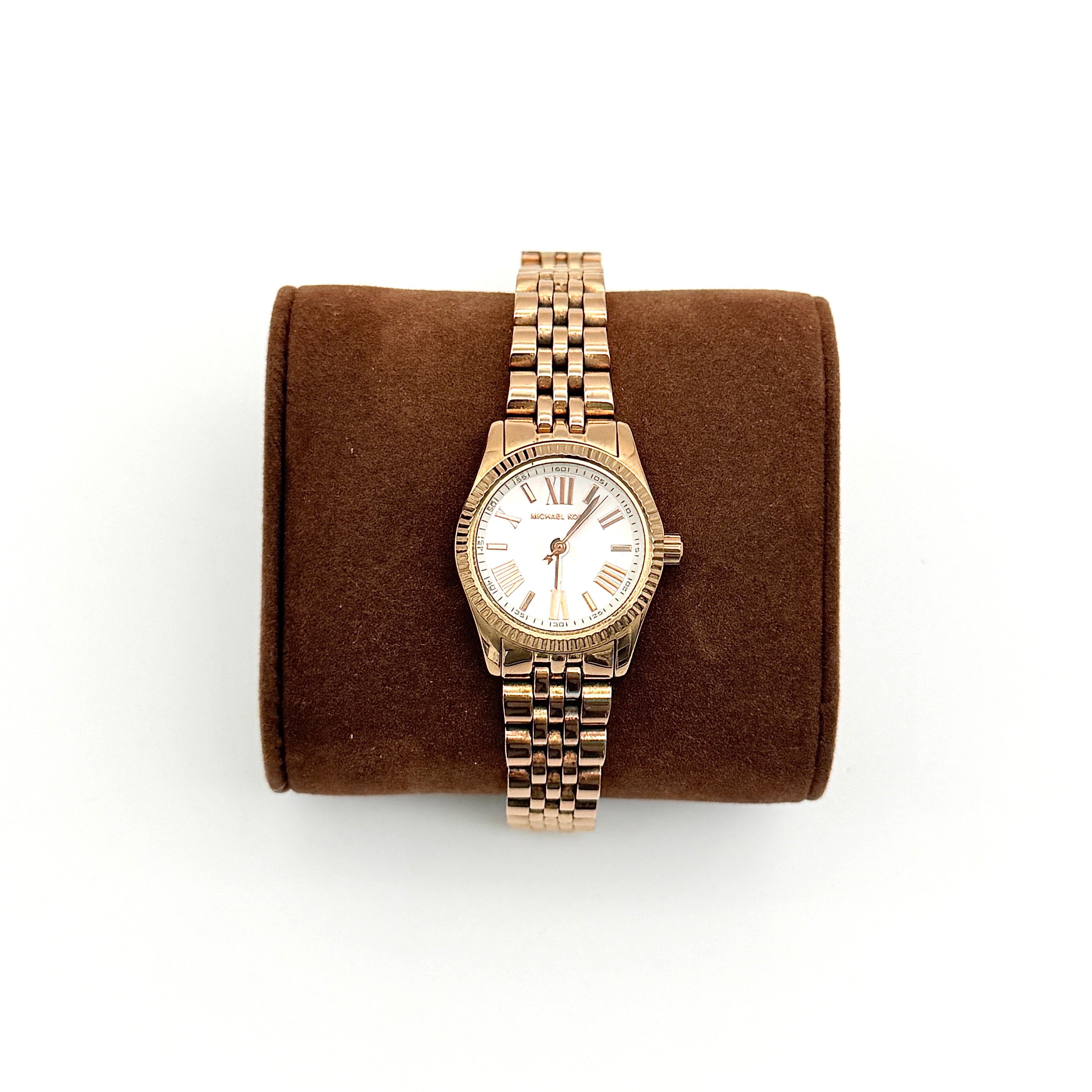 Michael Kors Petite Lexington MK3230 White Dial Watch Rose Gold