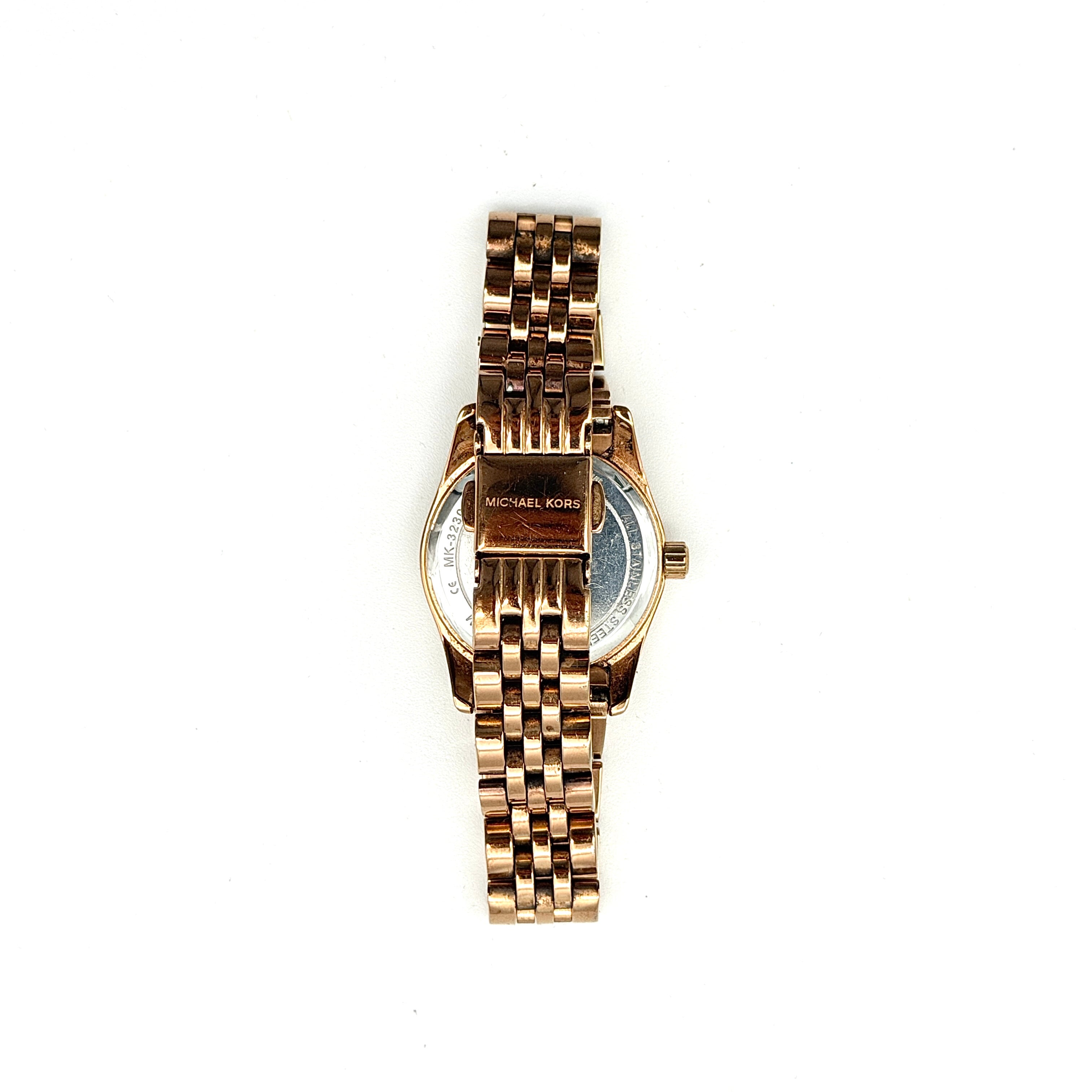 Michael Kors Petite Lexington MK3230 White Dial Watch Rose Gold