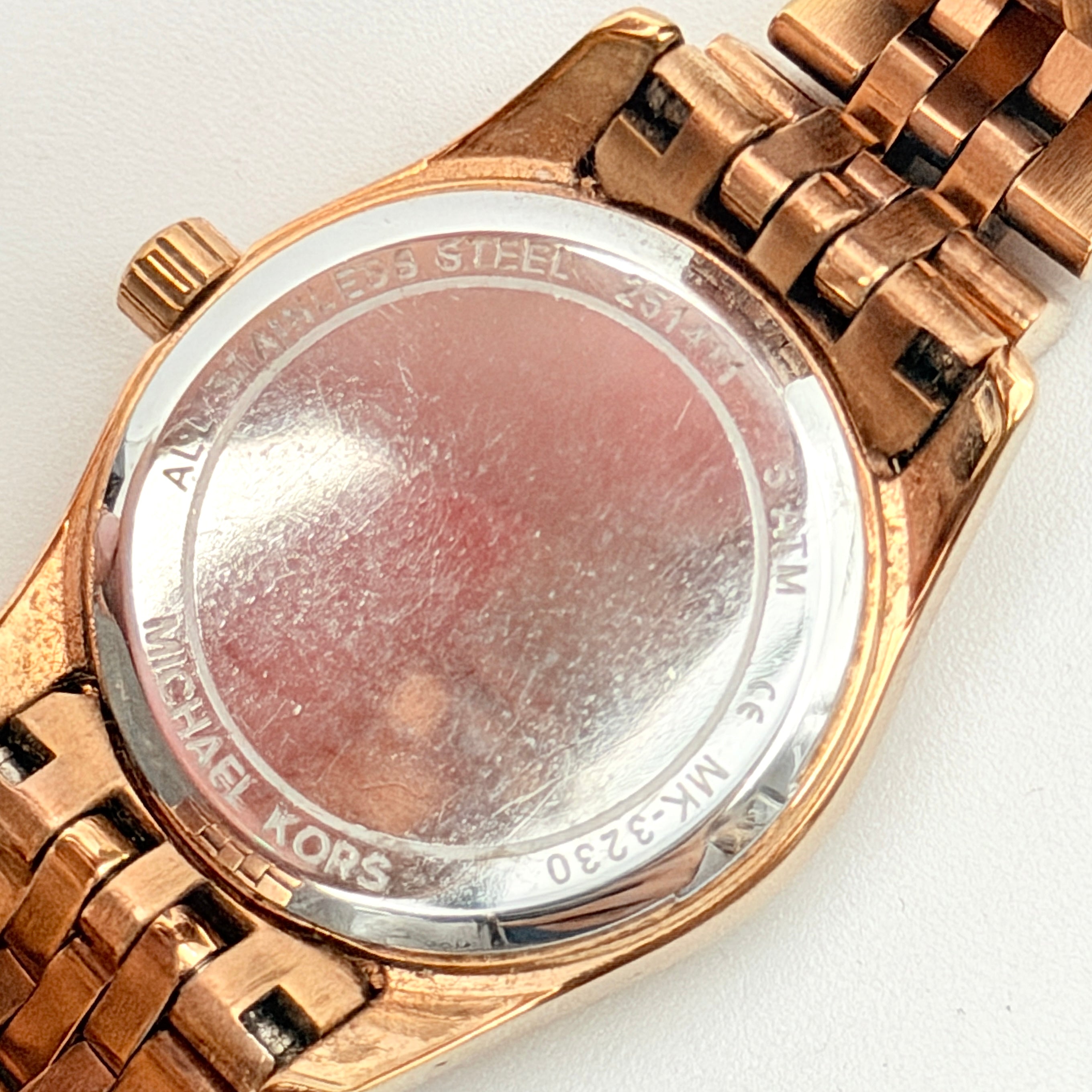Michael Kors Petite Lexington MK3230 White Dial Watch Rose Gold