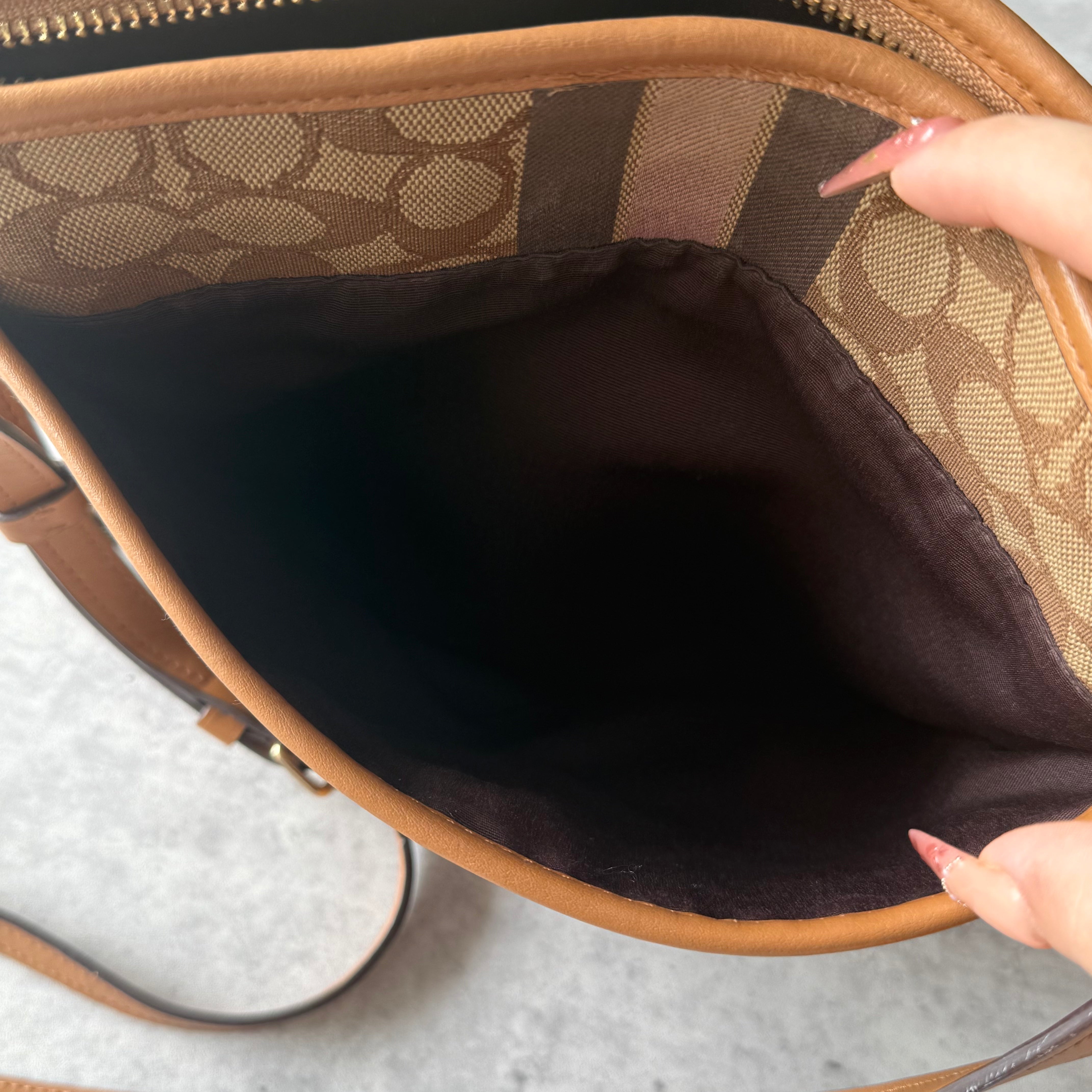 Coach Stripe File Crossbody Bag Pink/Beige