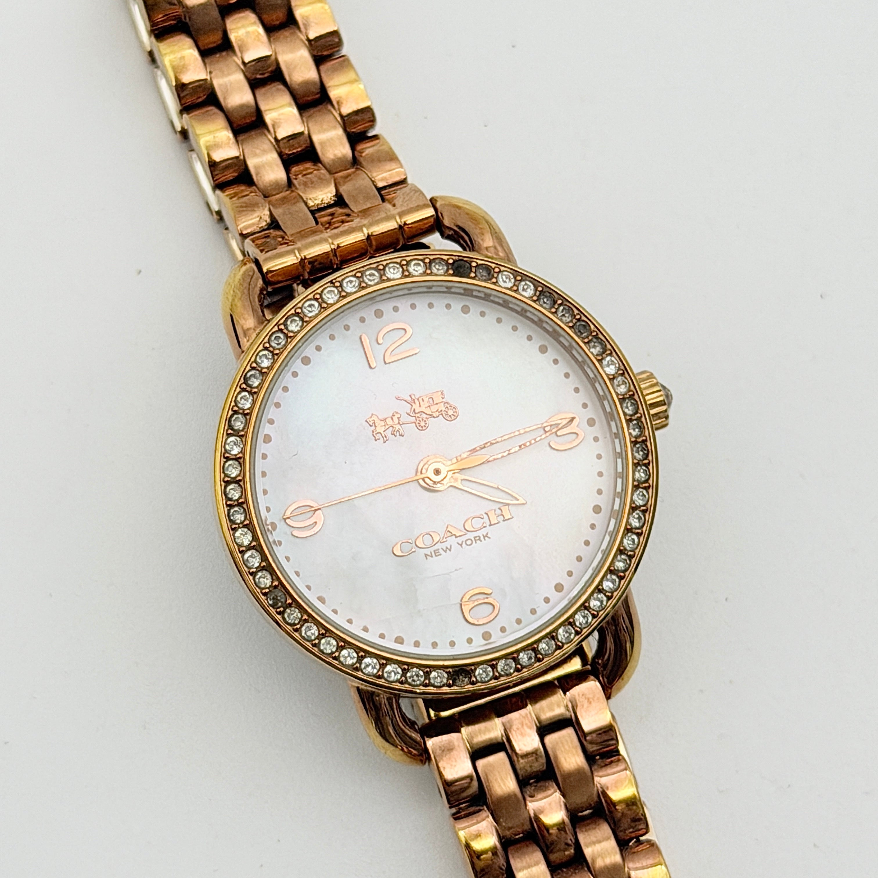 Coach Delancey Mother of Pearl Watch Rose Gold
